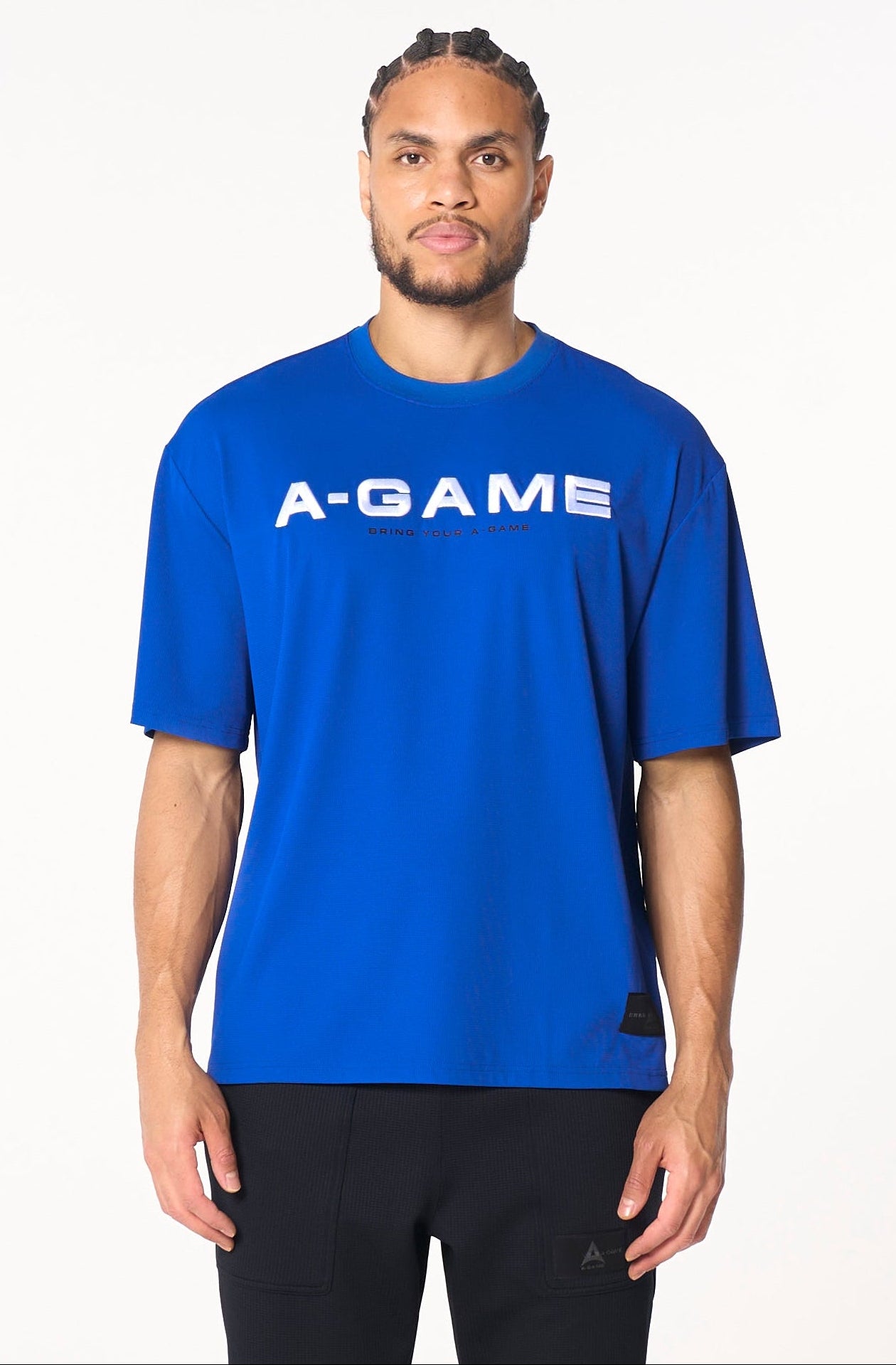 MENS LIFEWEAR WAFFLE TECH T-SHIRT - COBALT BLUE