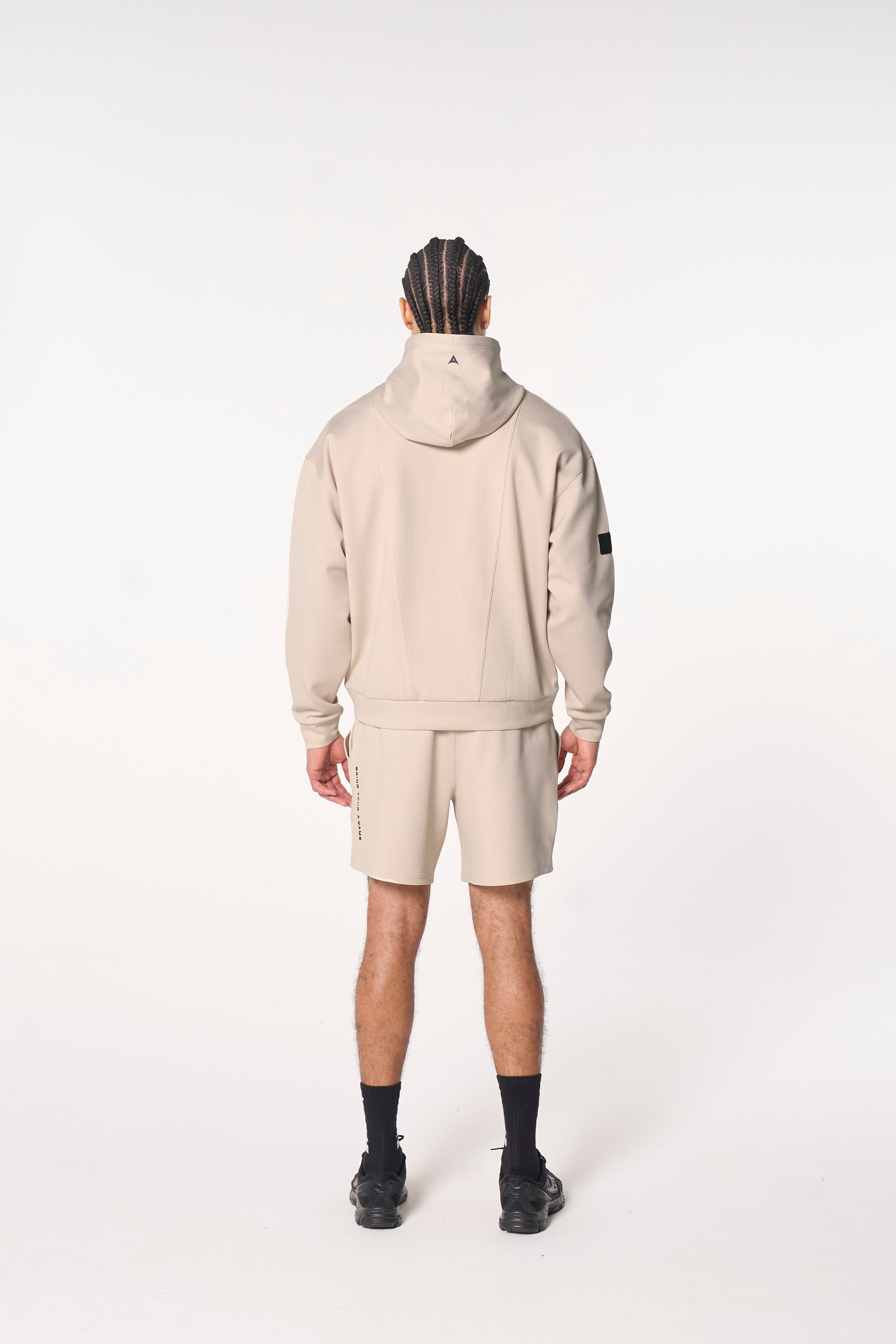 MENS LIFEWEAR WAFFLE TECH SHORTS - BEIGE