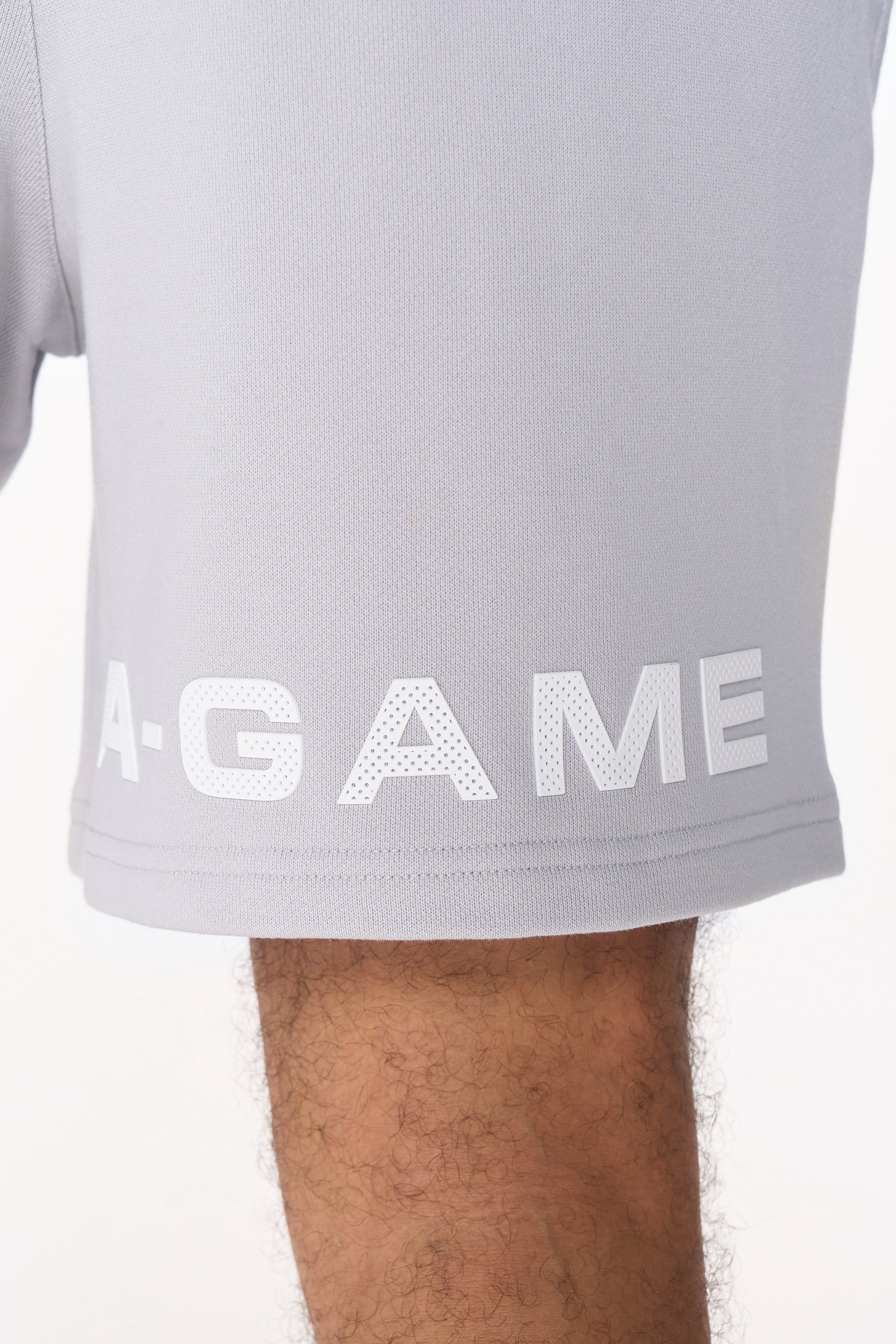 MENS LIFEWEAR MESH PANELLED SWEAT SHORTS - GREY / BLACK