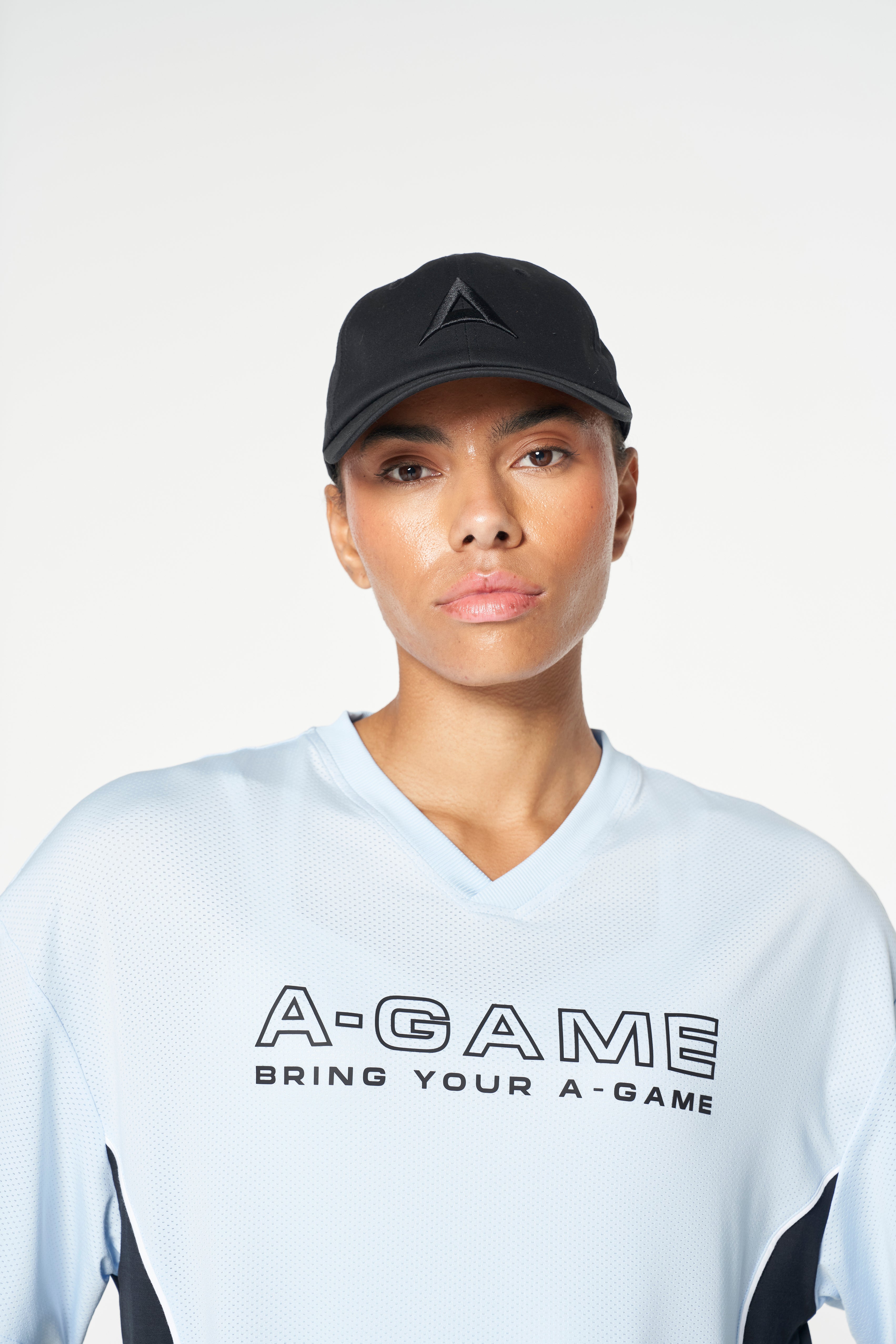 WOMENS LIFEWEAR FOOTBALL T-SHIRT - PALE BLUE