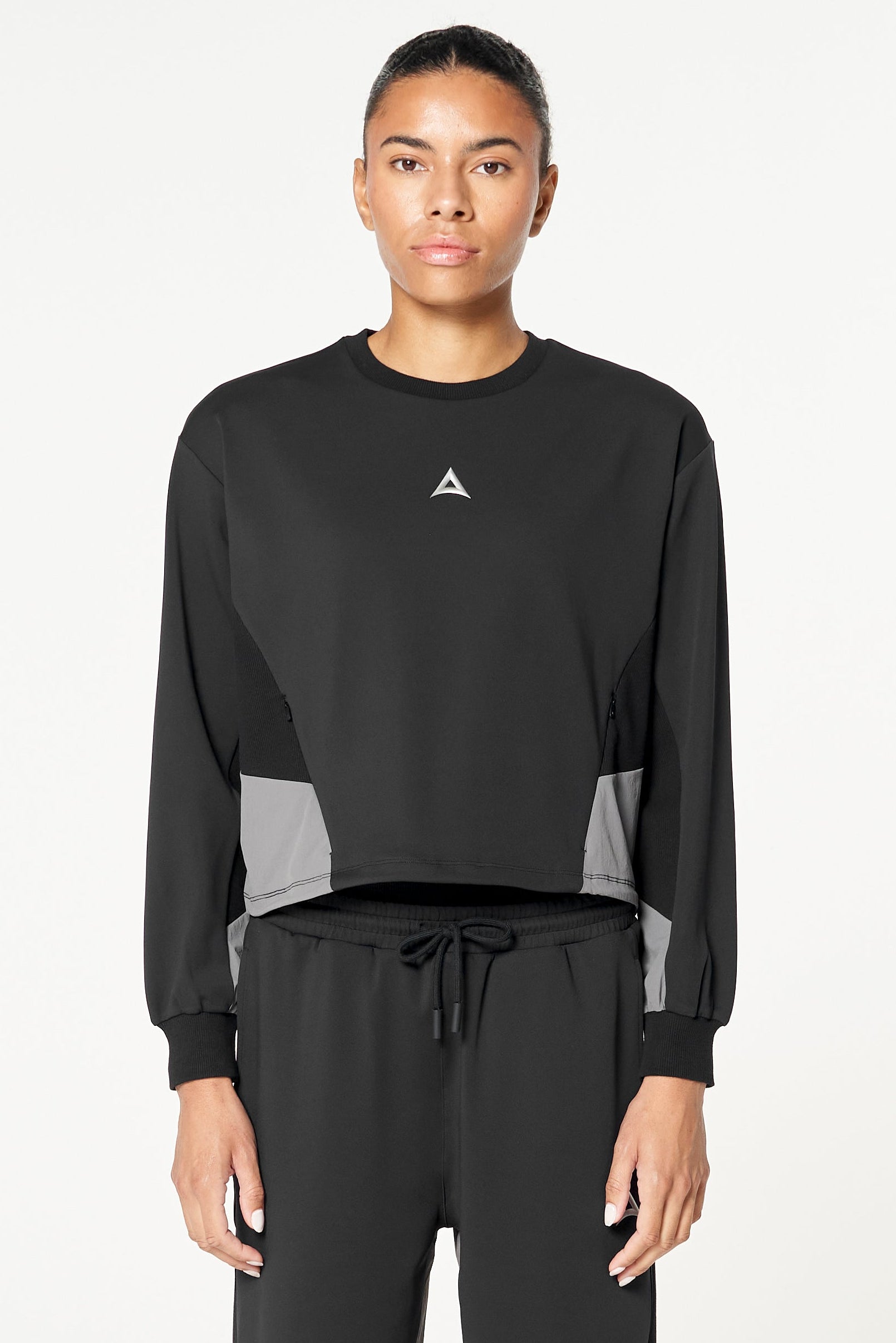 Women's Oversized Track Sweater - Black