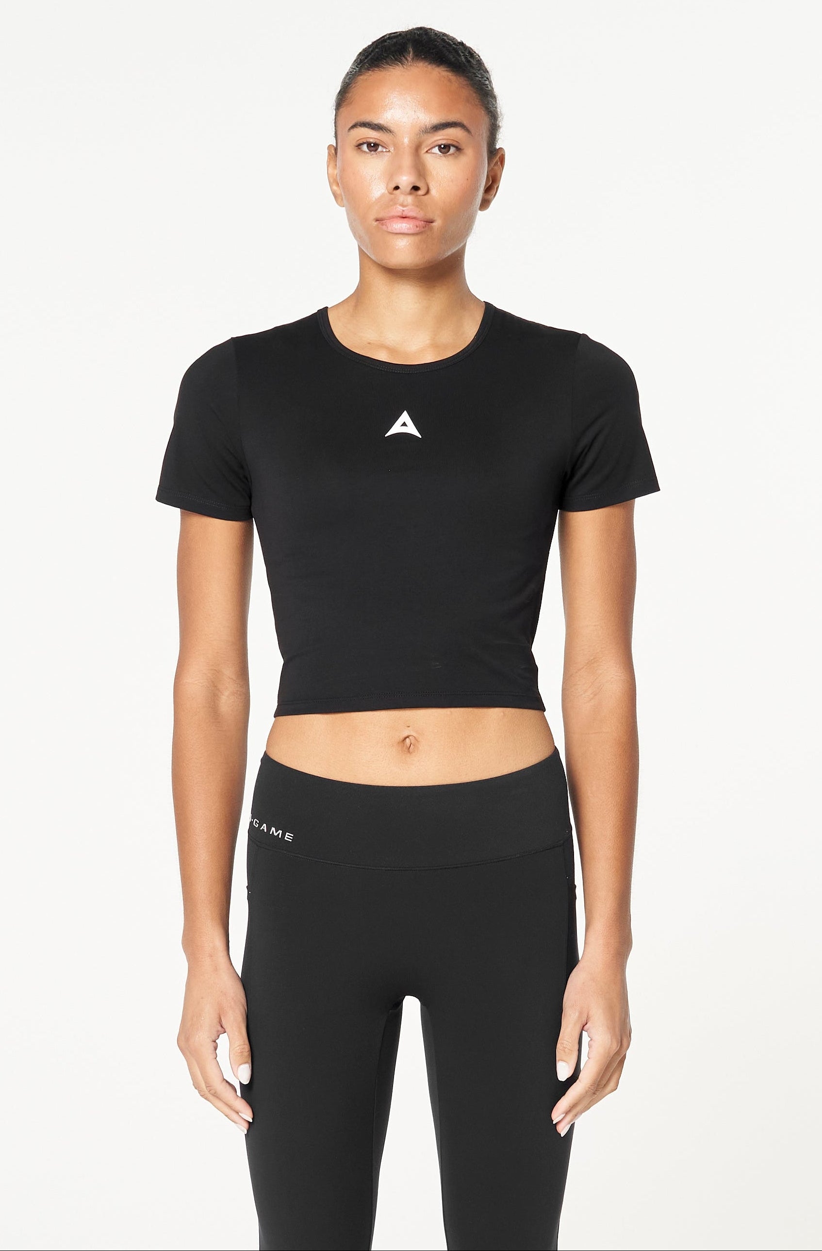 Women's Panel Cropped T-Shirt - Black
