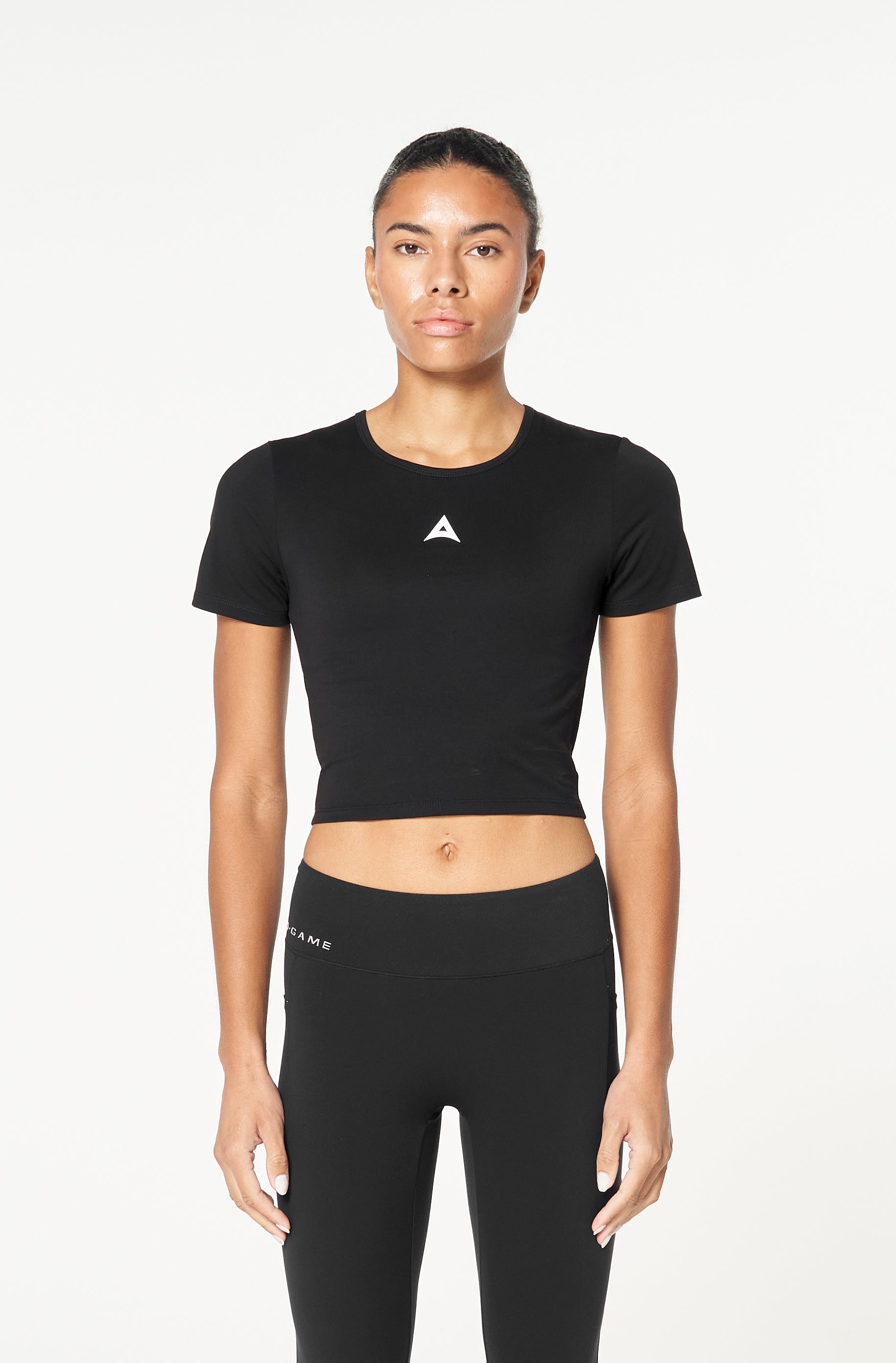 WOMENS LIFEWEAR PANEL CROPPED T-SHIRT - BLACK