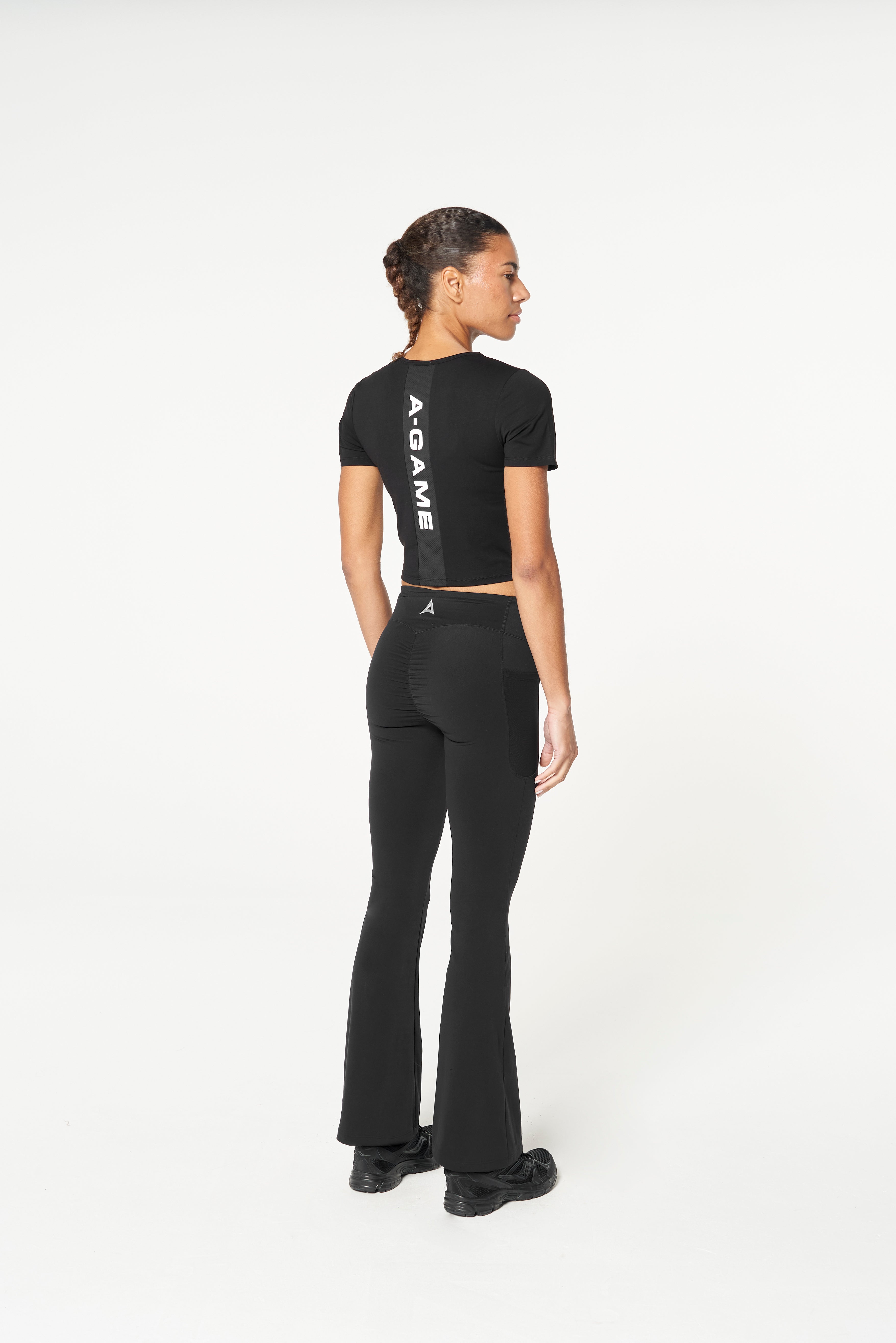 WOMENS LIFEWEAR PANEL CROPPED T-SHIRT - BLACK