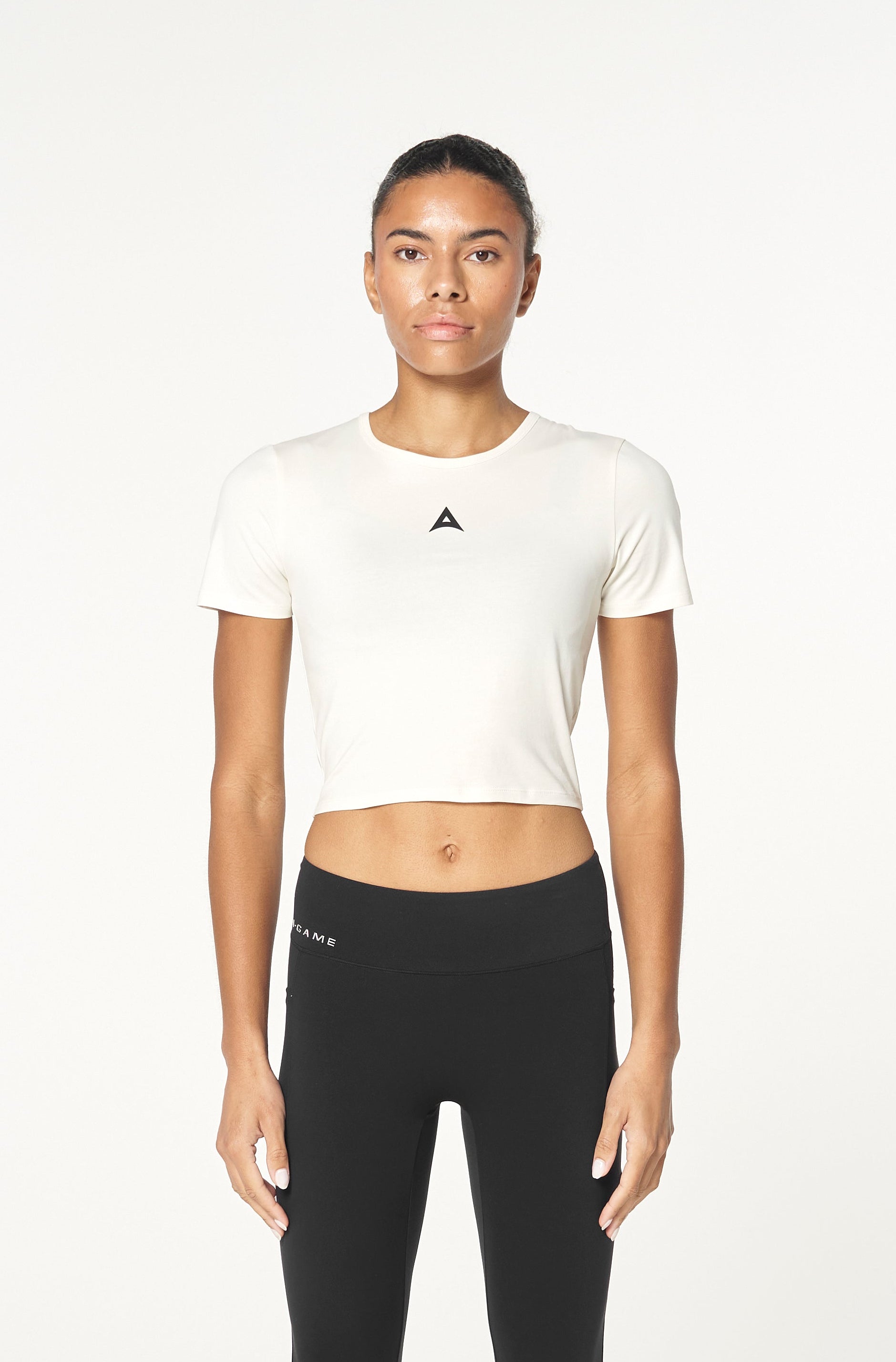 WOMENS LIFEWEAR PANEL CROPPED T-SHIRT - ECRU
