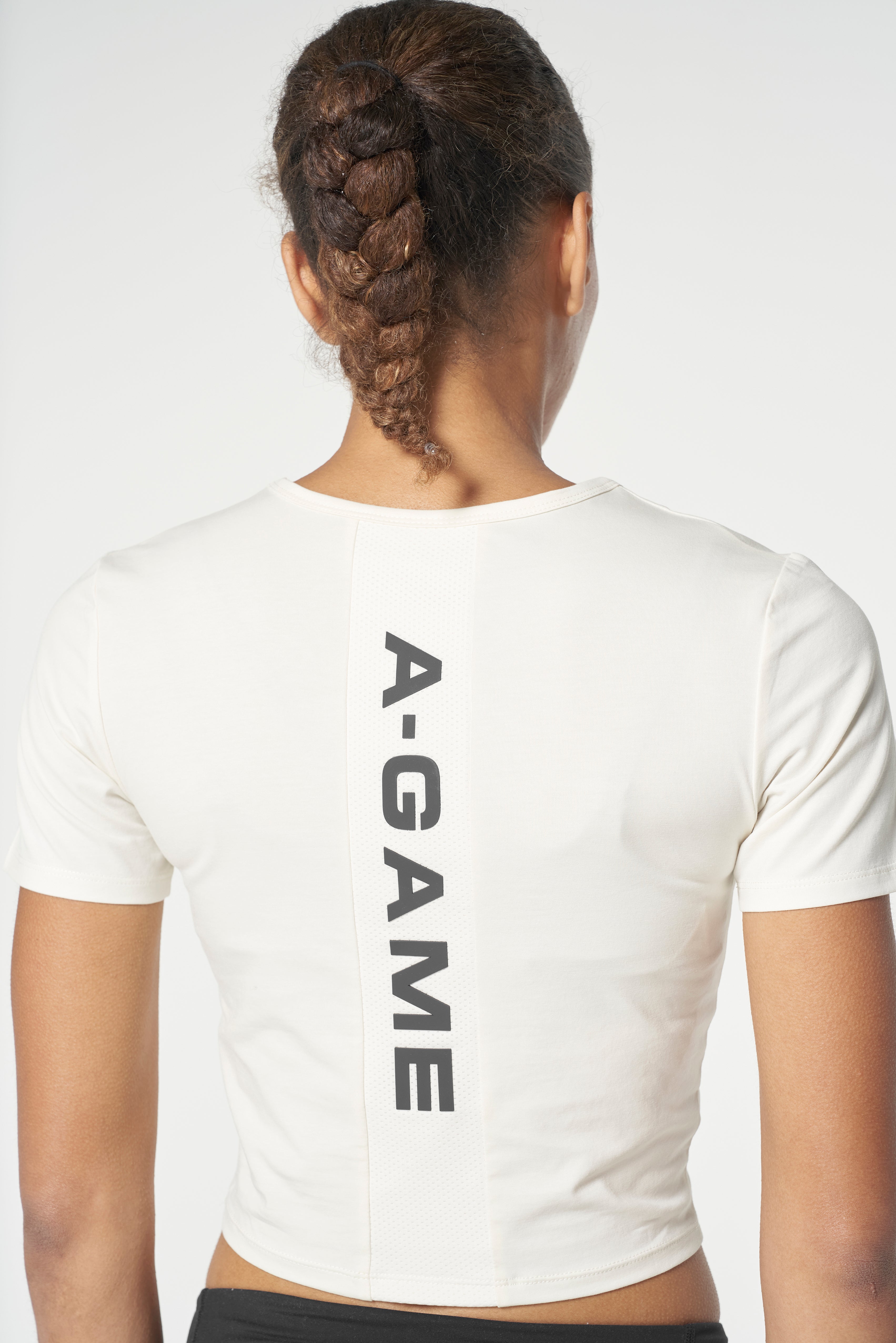 WOMENS LIFEWEAR PANEL CROPPED T-SHIRT - ECRU