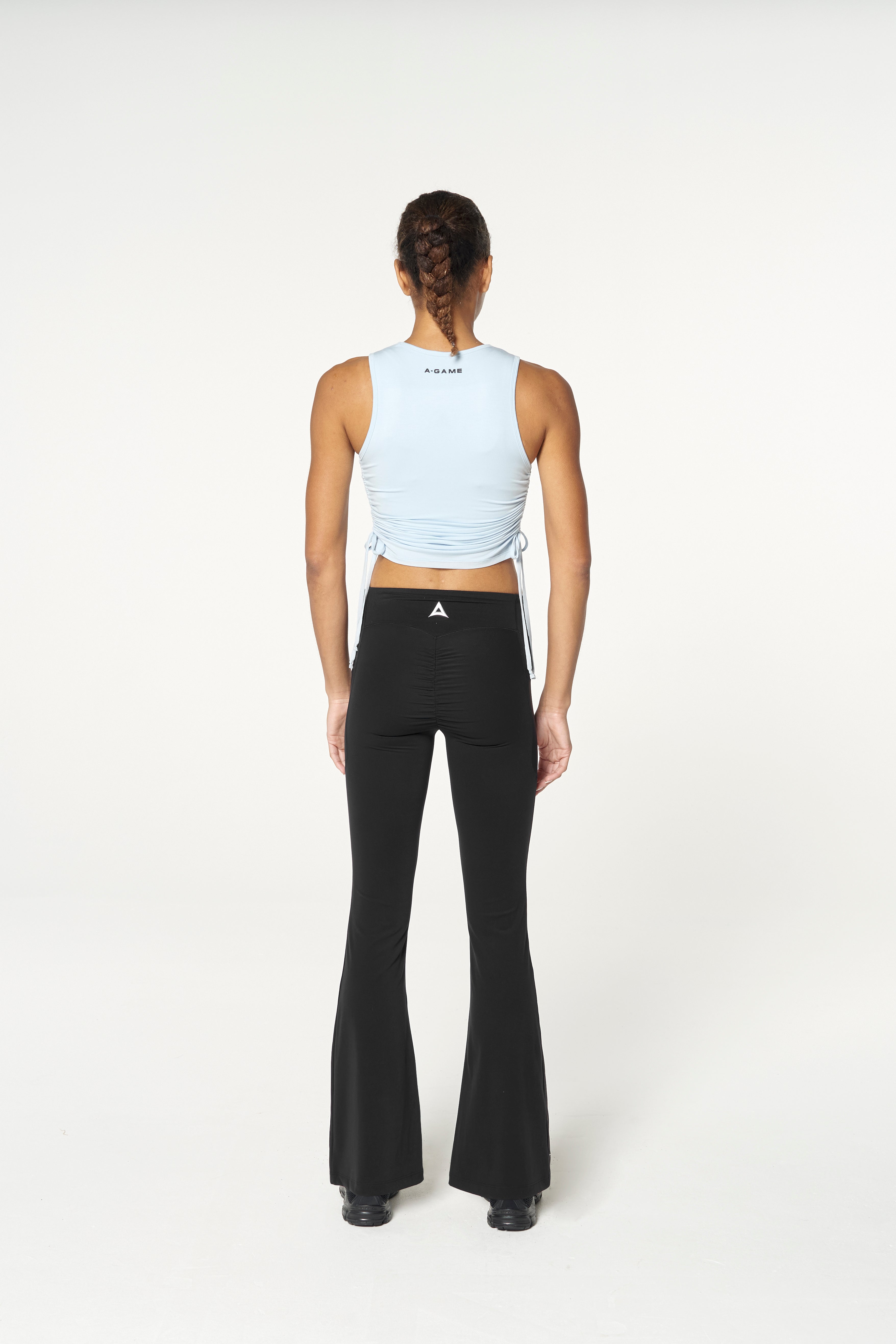 WOMENS LIFEWEAR RUCHED SIDE TANK - PALE BLUE