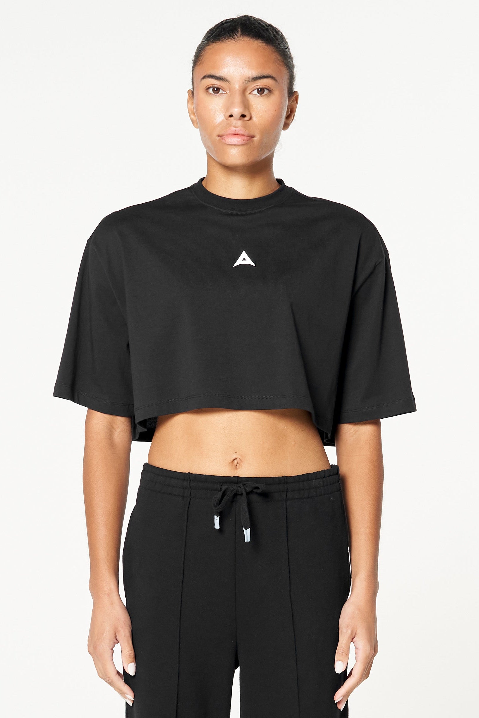 Women's Cropped Graphic T-Shirt - Black