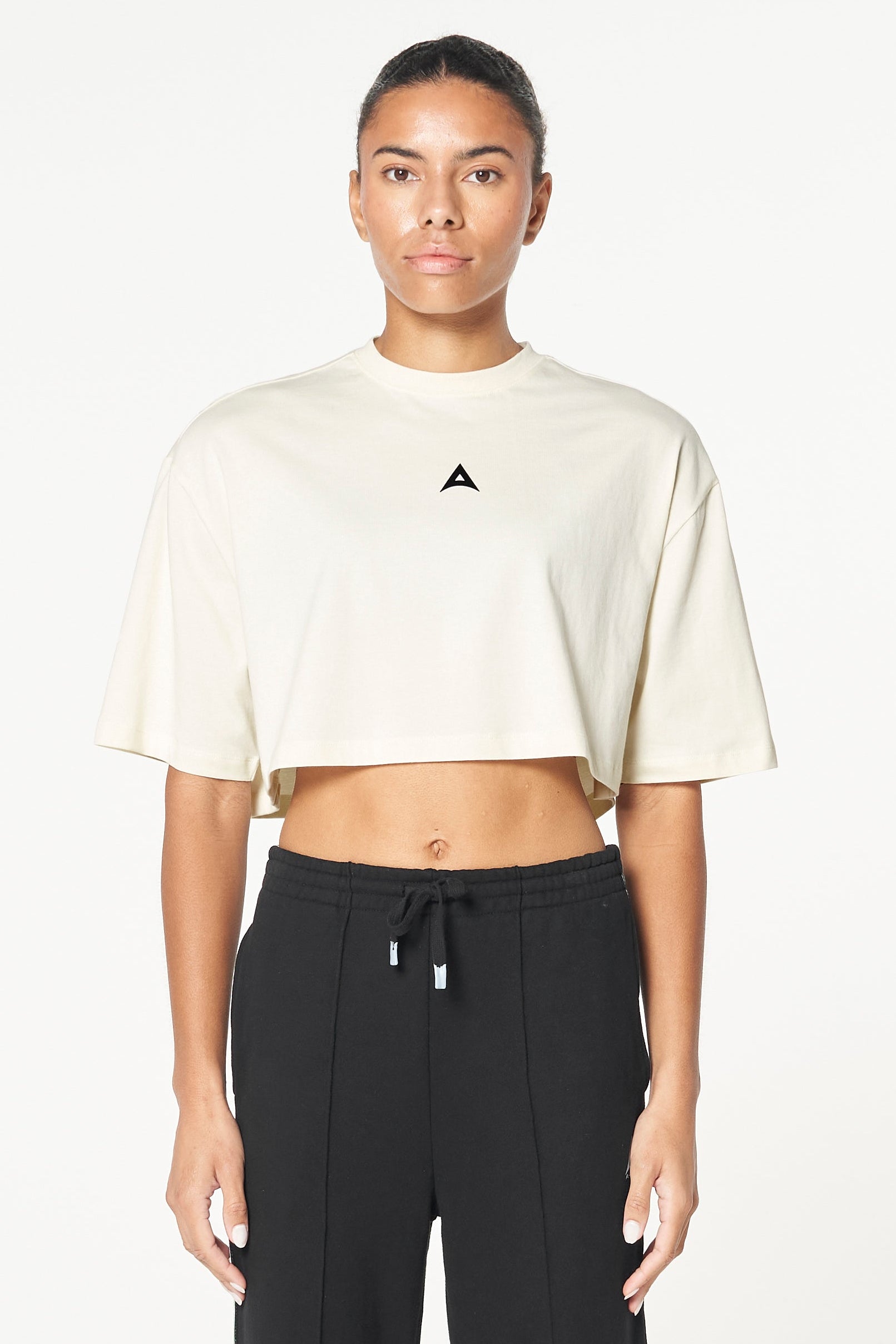 Women's Cropped Graphic T-Shirt - Ecru