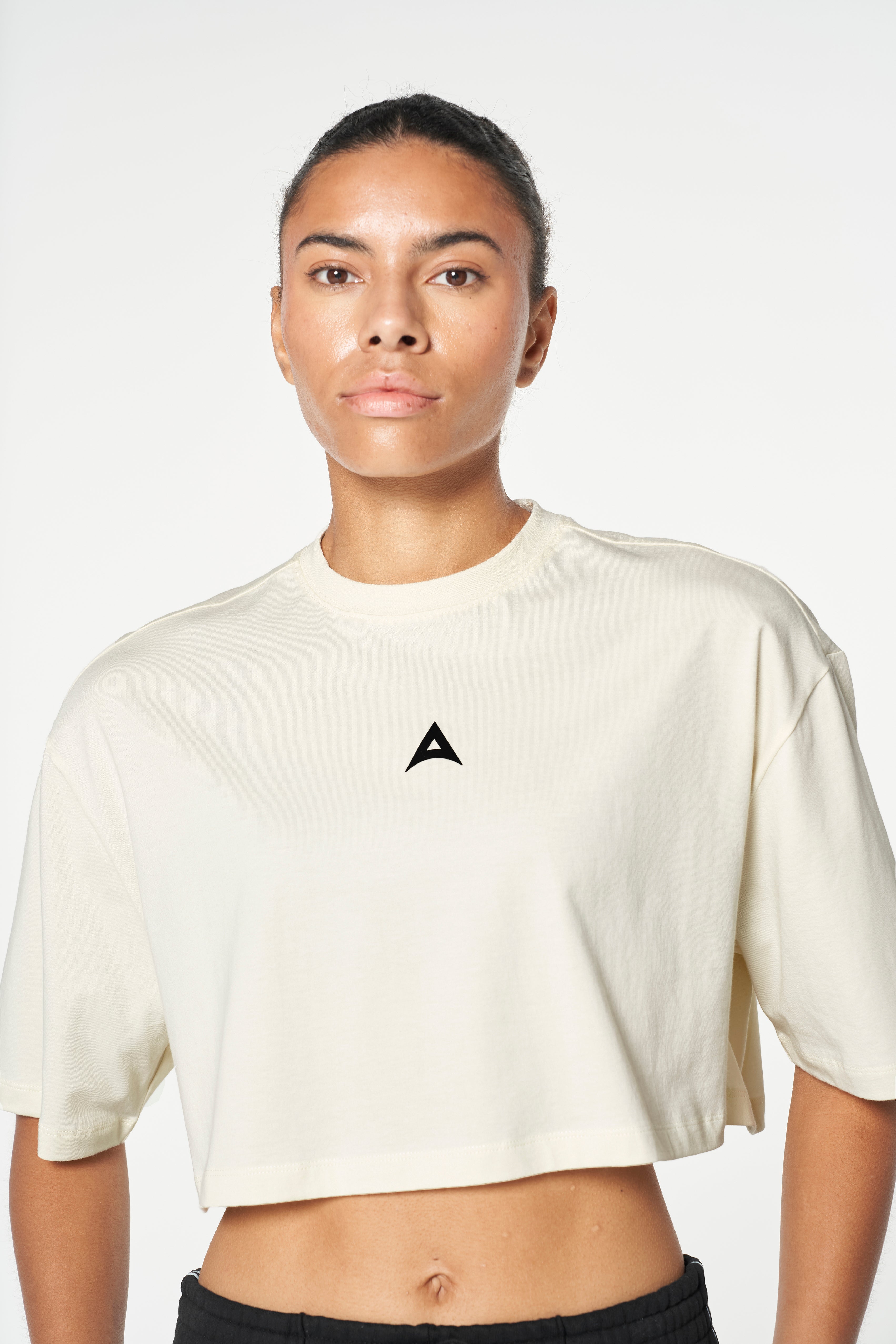 Women's Cropped Graphic T-Shirt - Ecru