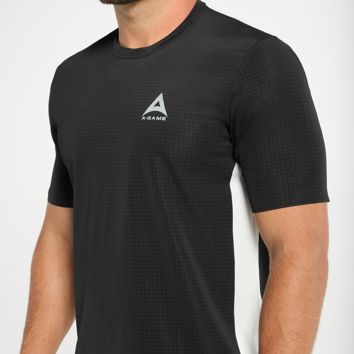Men's Panelled Training T-Shirt - Black/Lt Grey