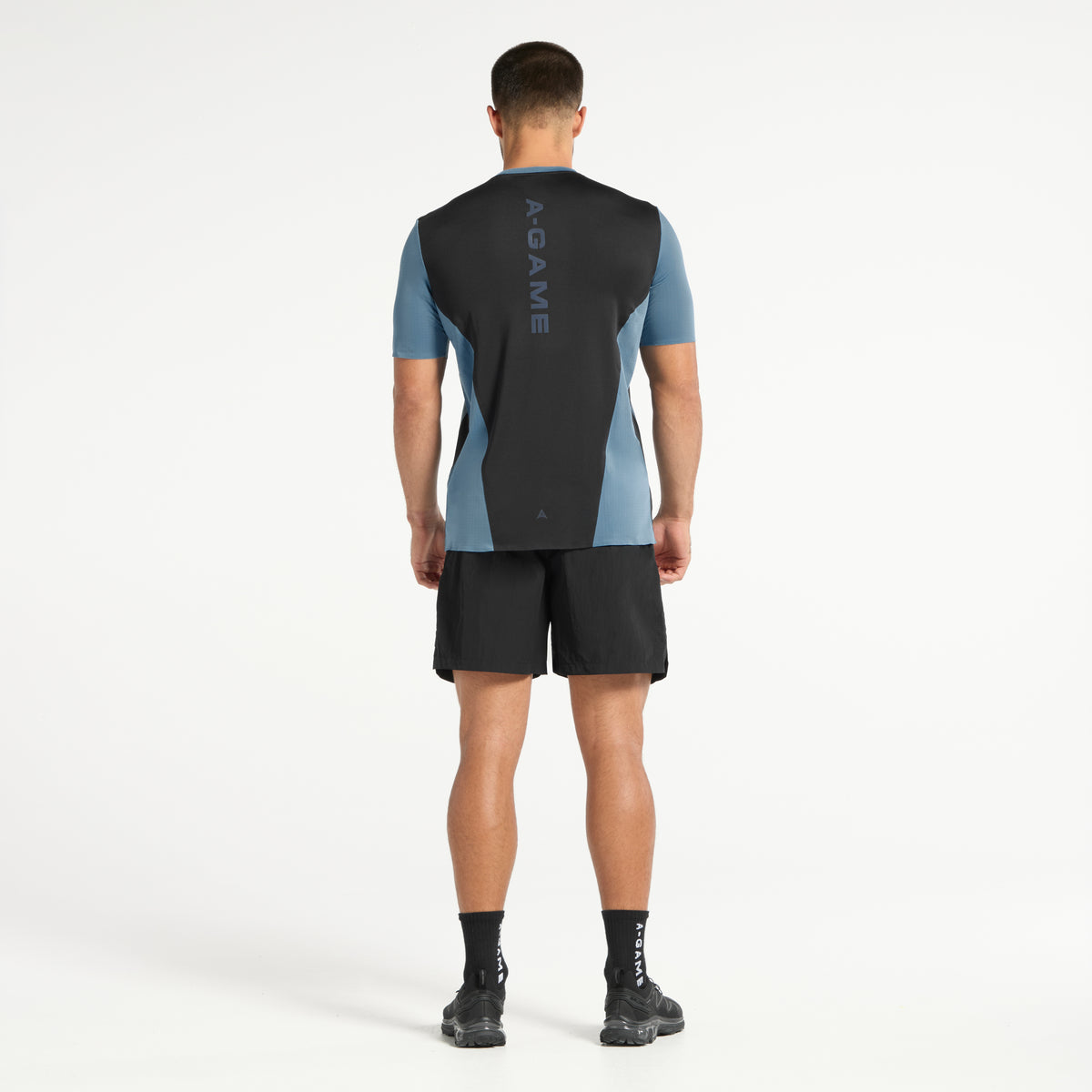 Men's Panelled Training T-Shirt - Ocean Blue/Black