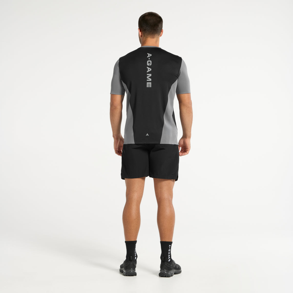 Men's Panelled Training T-Shirt - Charcoal/Black