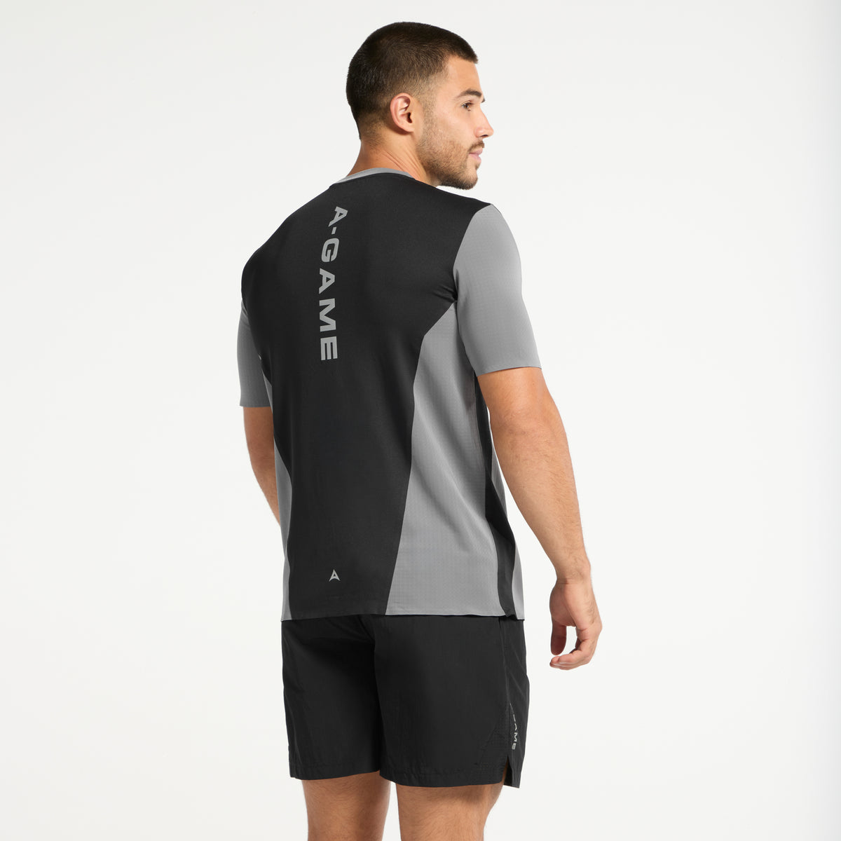 Men's Panelled Training T-Shirt - Charcoal/Black