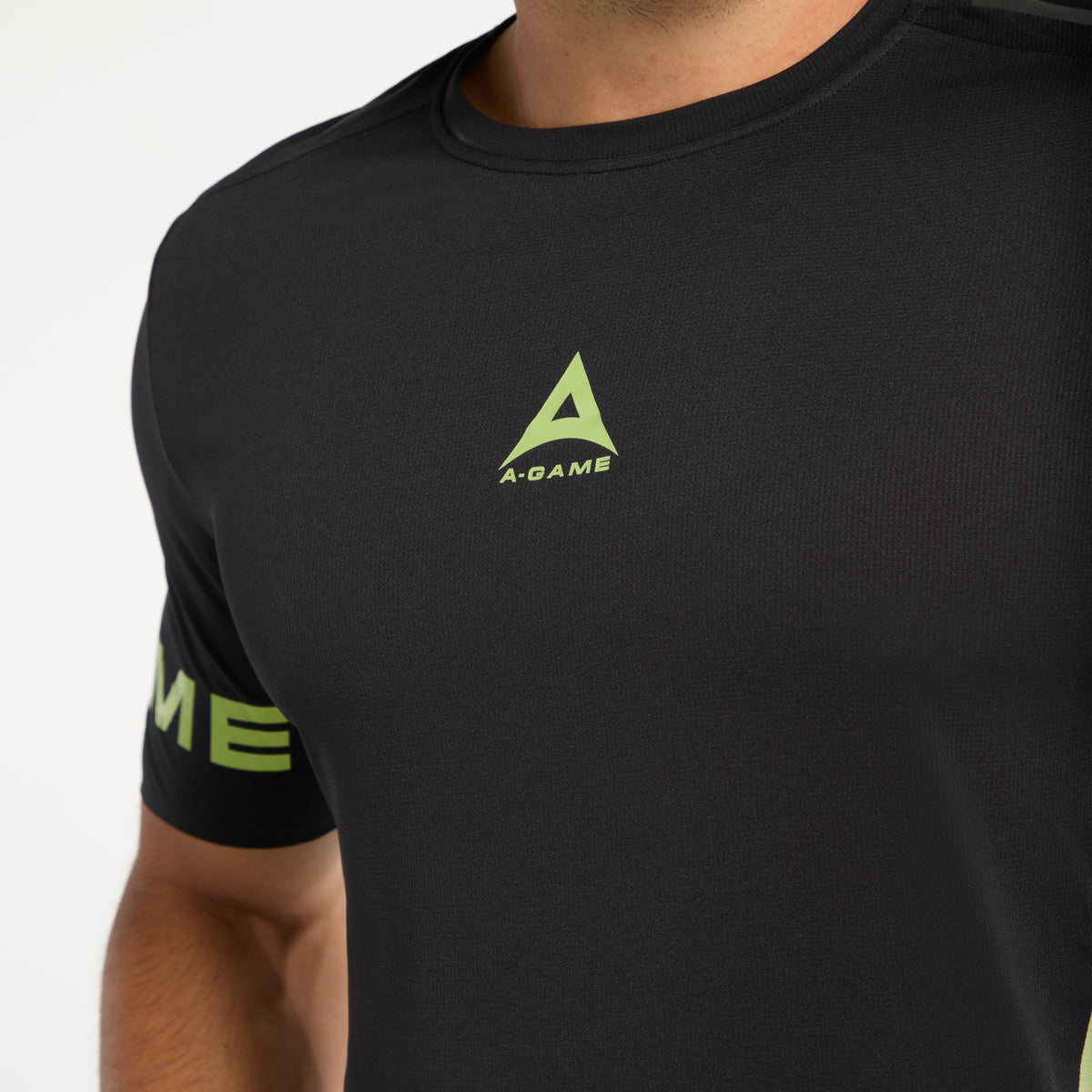 Men's Panelled Training T-Shirt - Lime/Black