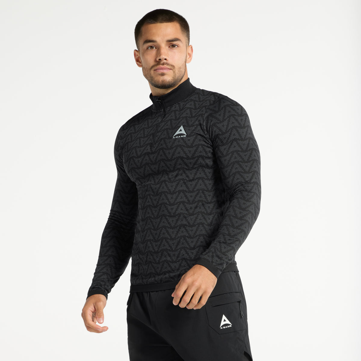 Men's Seamless Long Sleeve Top - Black