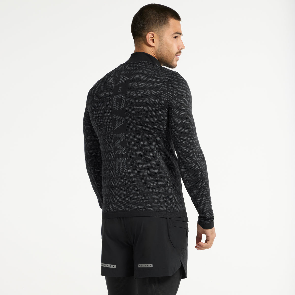 Men's Seamless Long Sleeve Top - Black