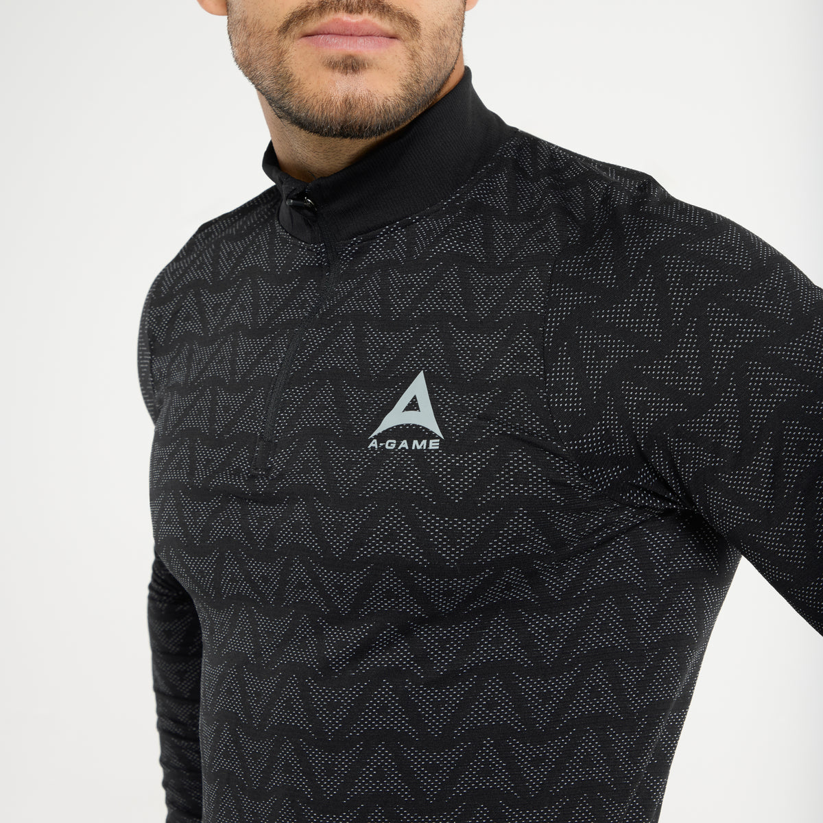 Men's Seamless Long Sleeve Top - Black