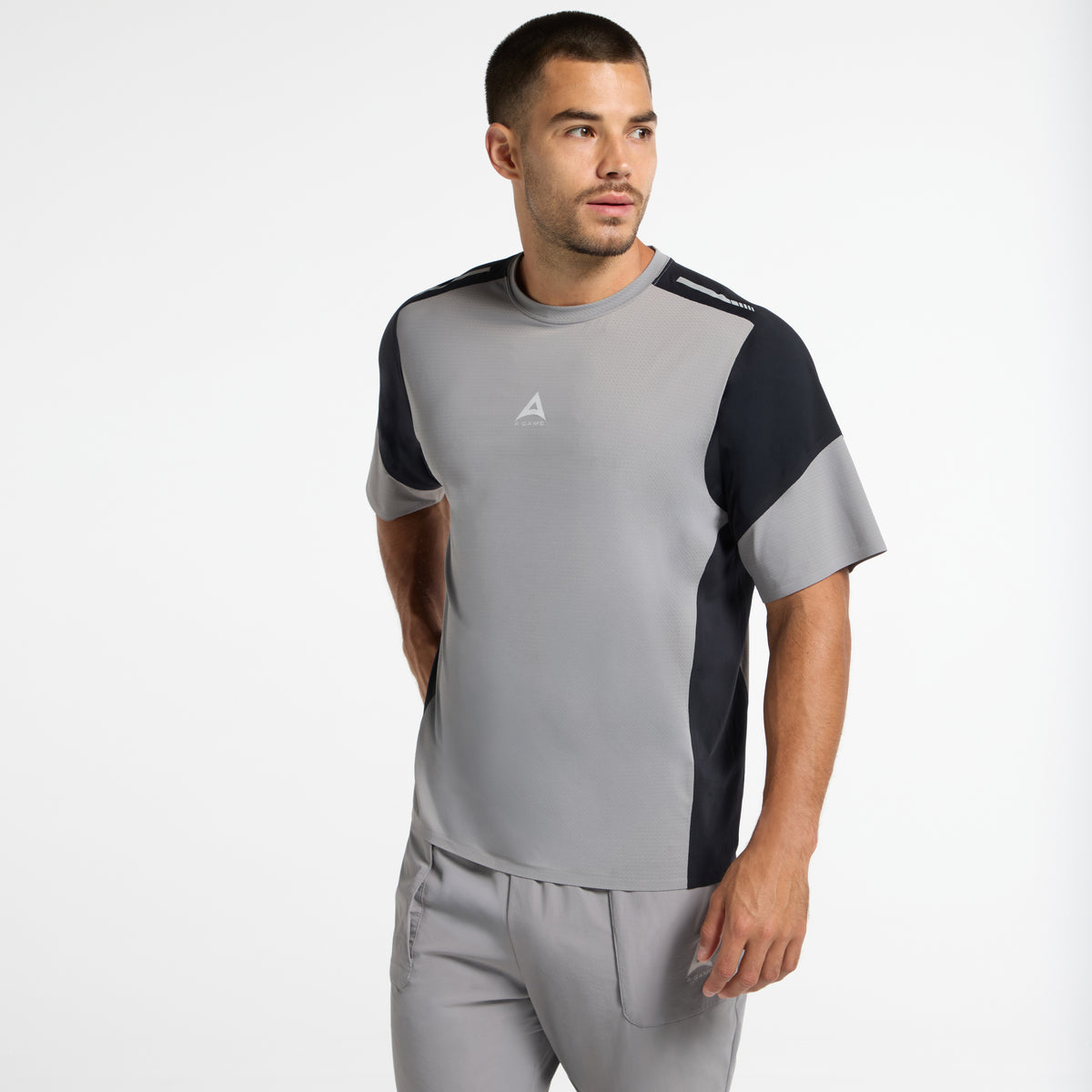 Men's Mesh T-Shirt - Grey / Black