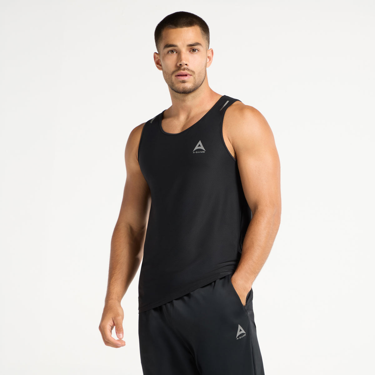 Men's Curved Hem Training Vest - Black