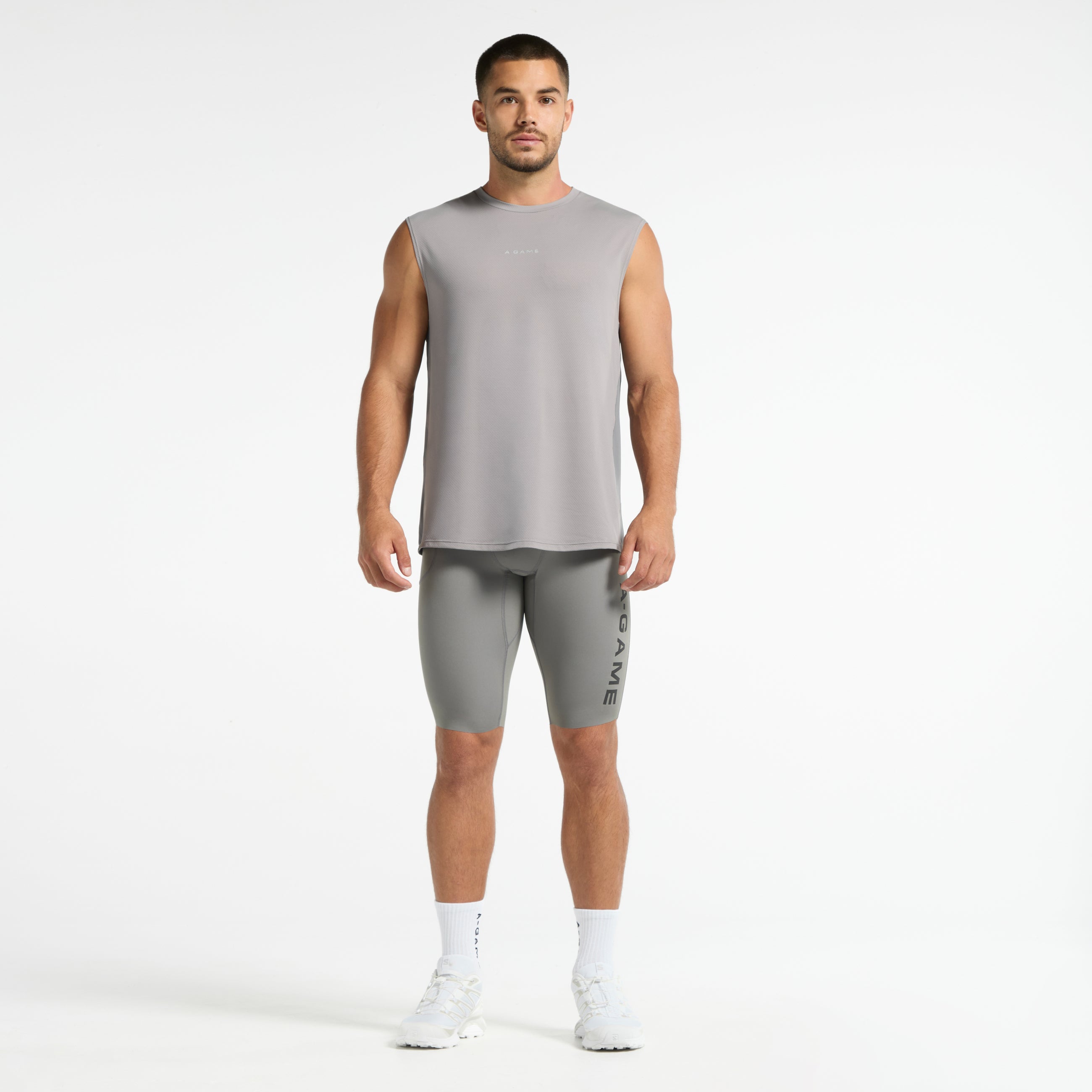 Men's Mesh Panelled Tank - Grey