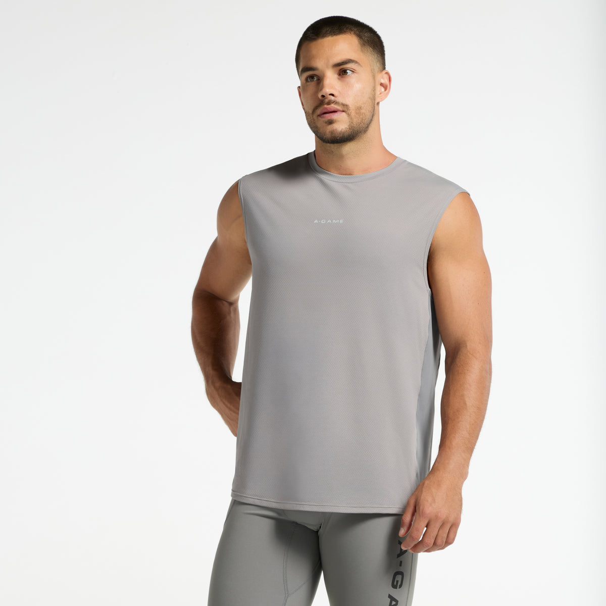 Men's Mesh Panelled Tank - Grey