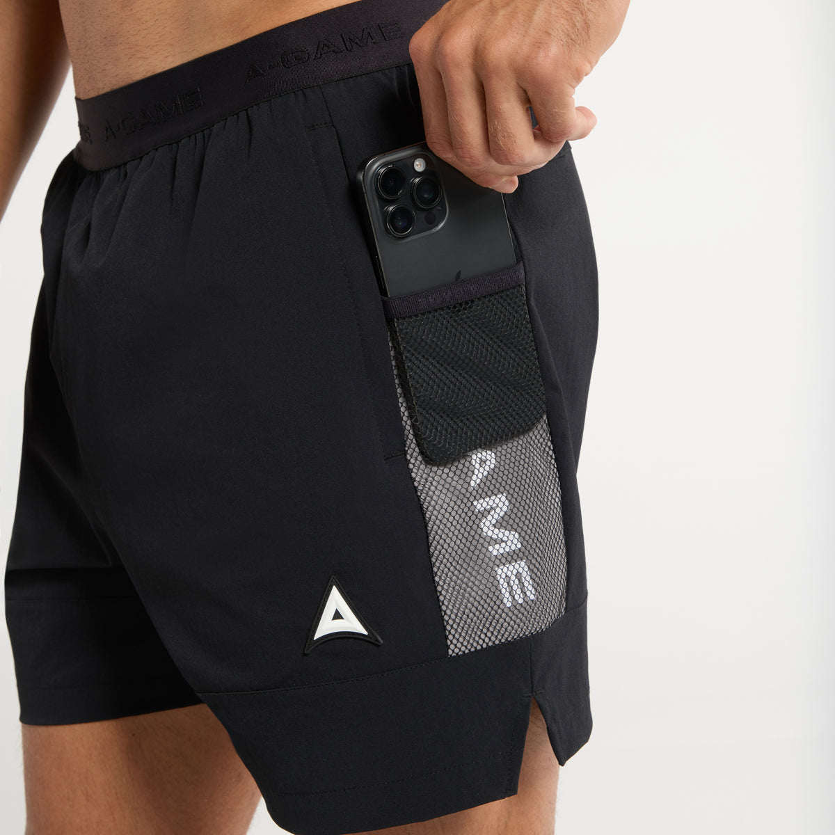 Men's Colour Block Training Shorts - Black / Grey