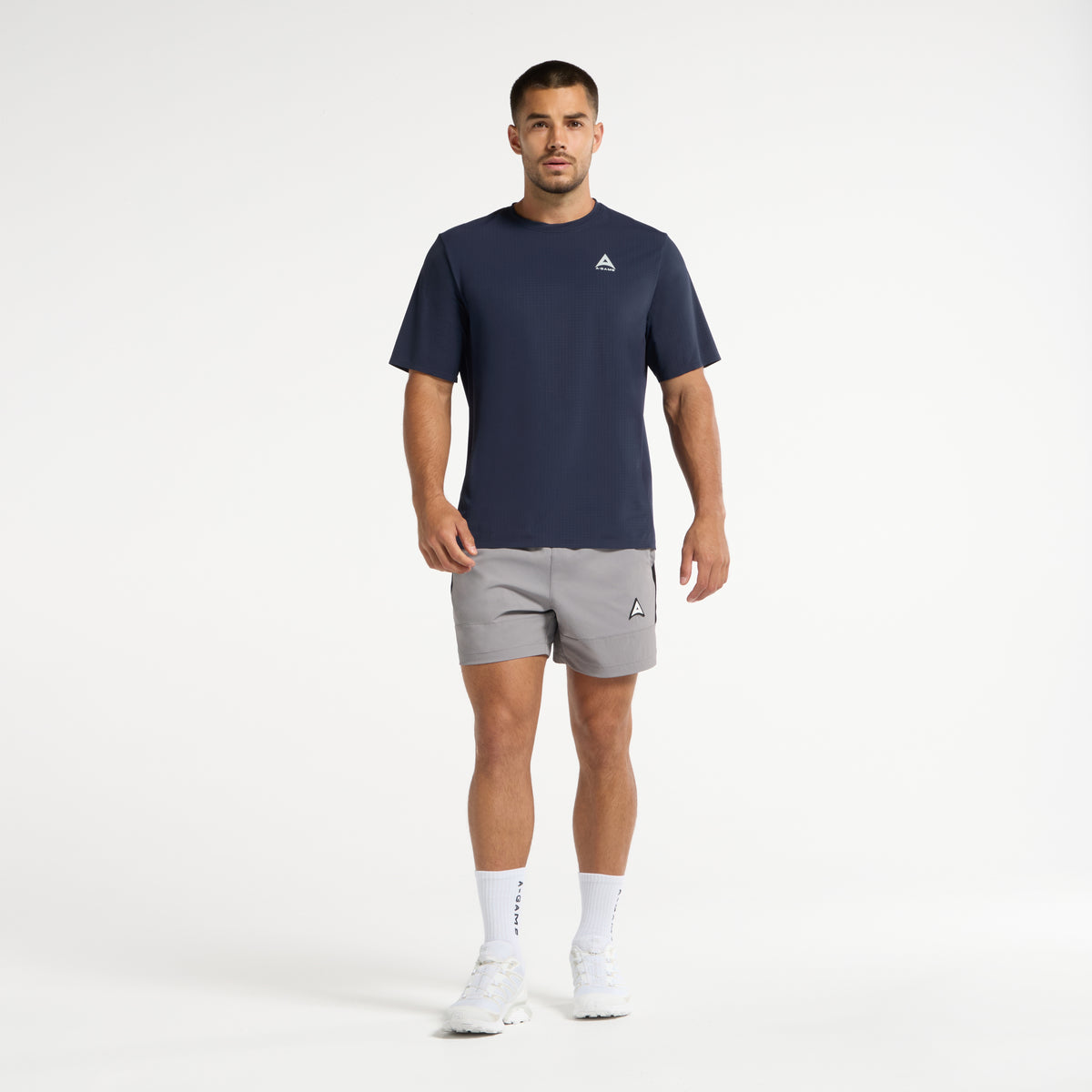 Men's Colour Block Training Shorts - Grey / Black