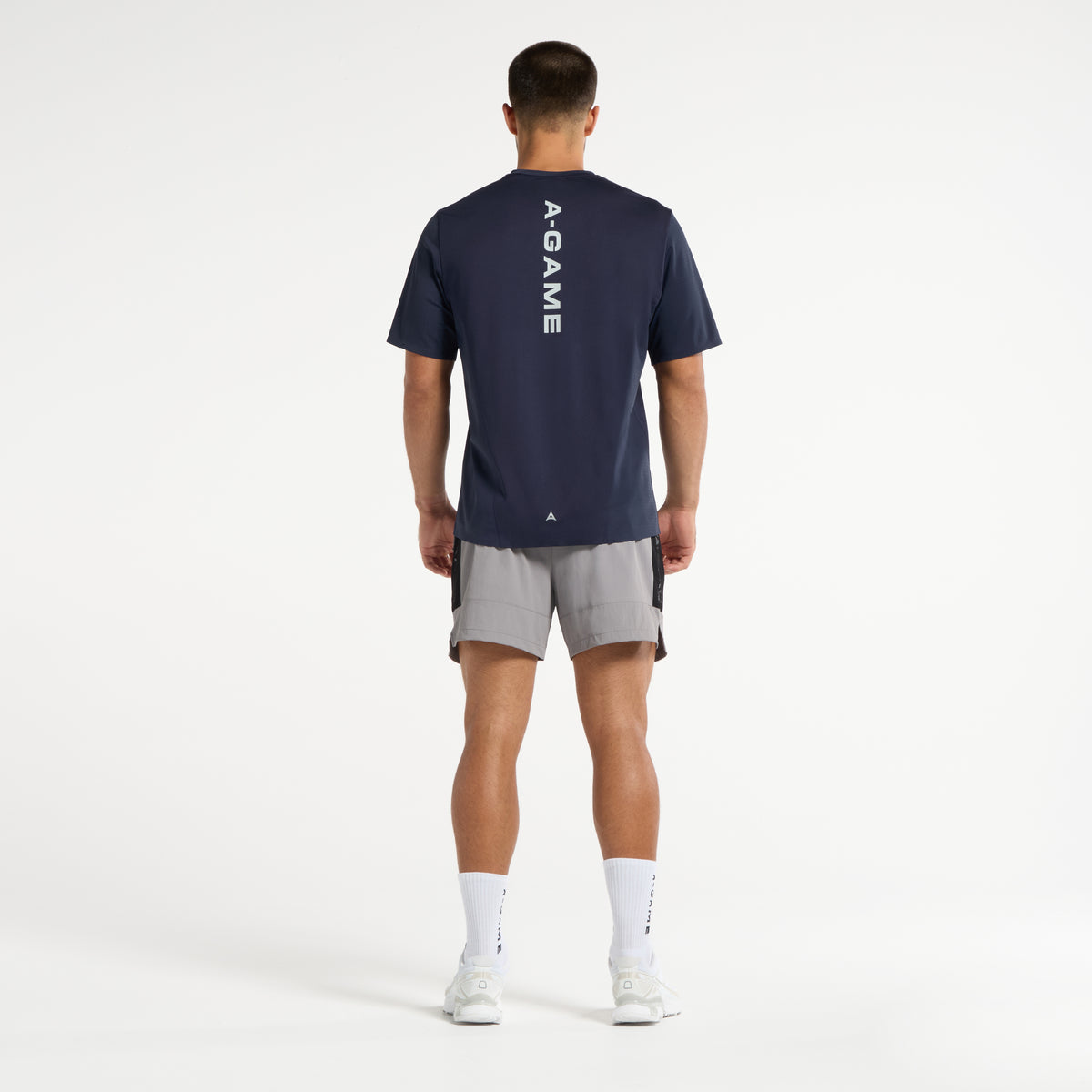 Men's Colour Block Training Shorts - Grey / Black