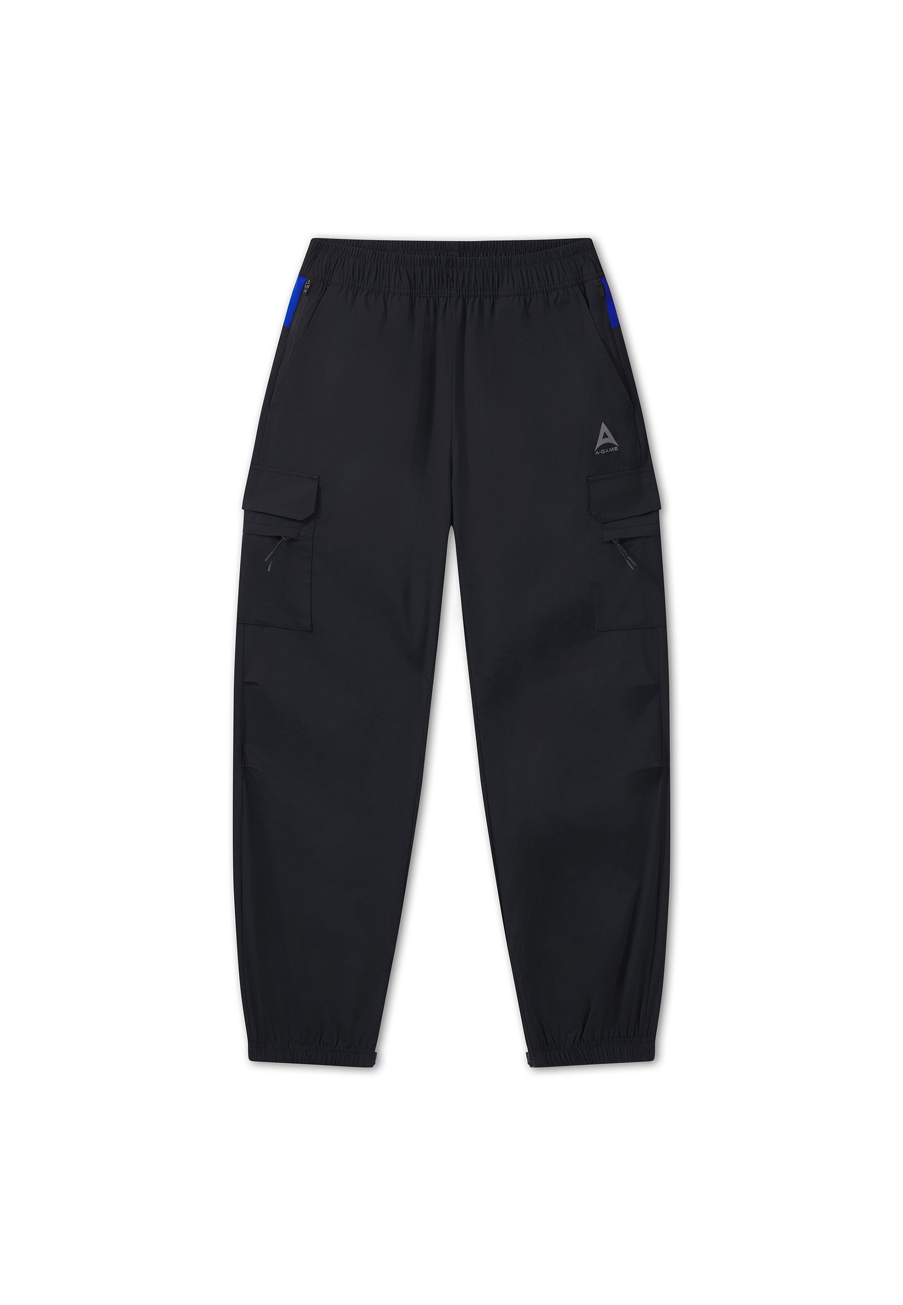 Men's Cargo Zip Pants - Black / Cobalt Blue