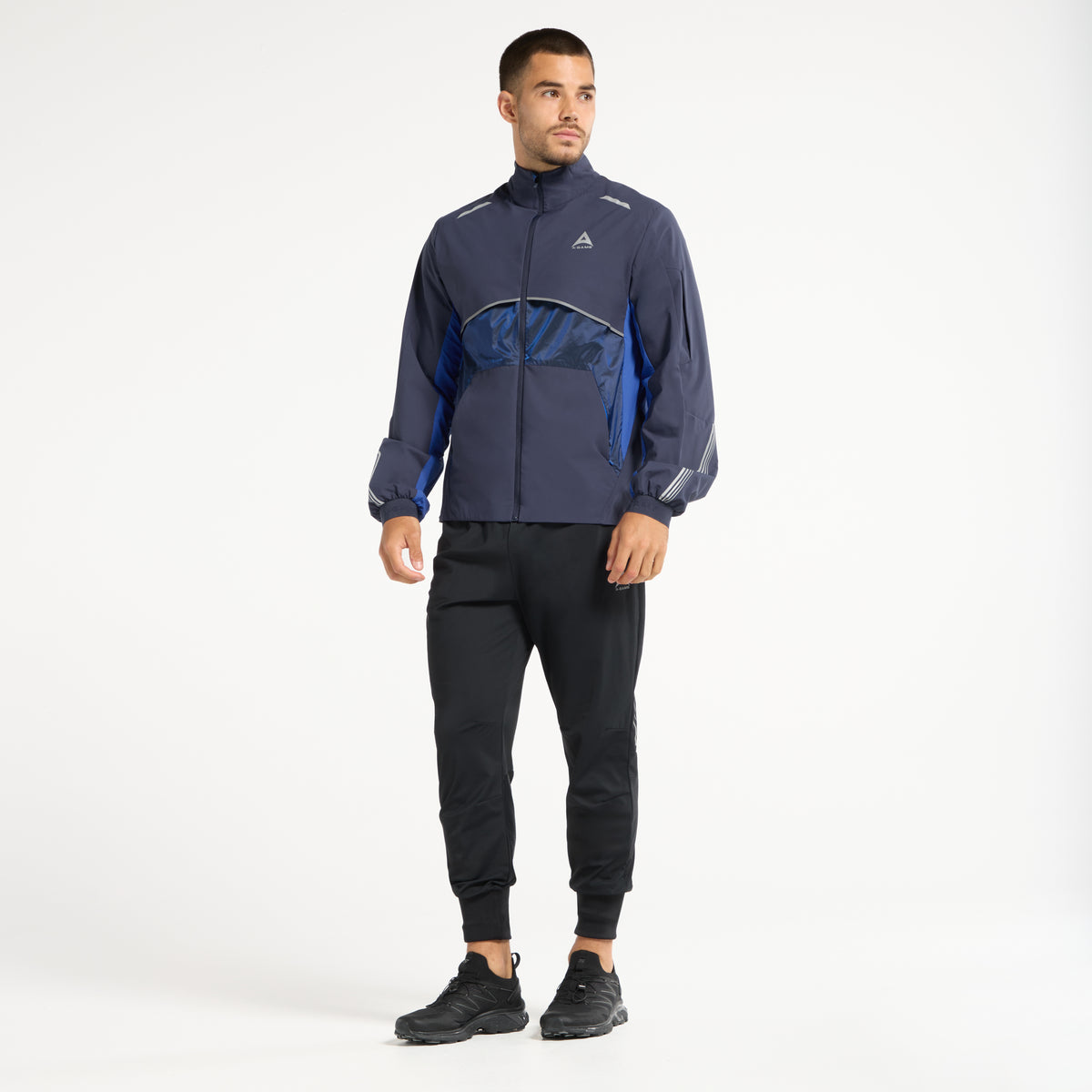 Men's Lightweight Windbreaker Jacket - Navy / Cobalt Blue