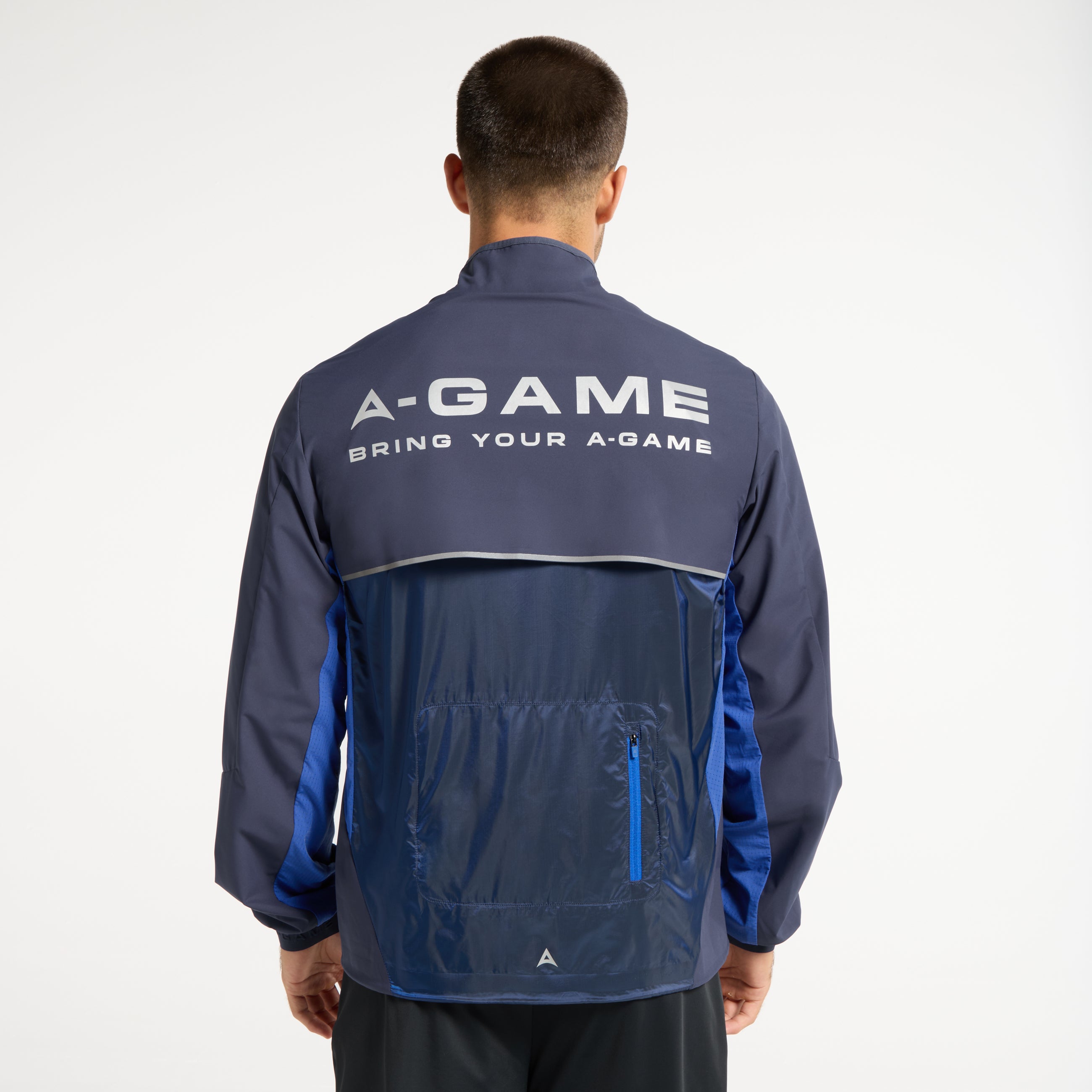 Men's Lightweight Windbreaker Jacket - Navy / Cobalt Blue