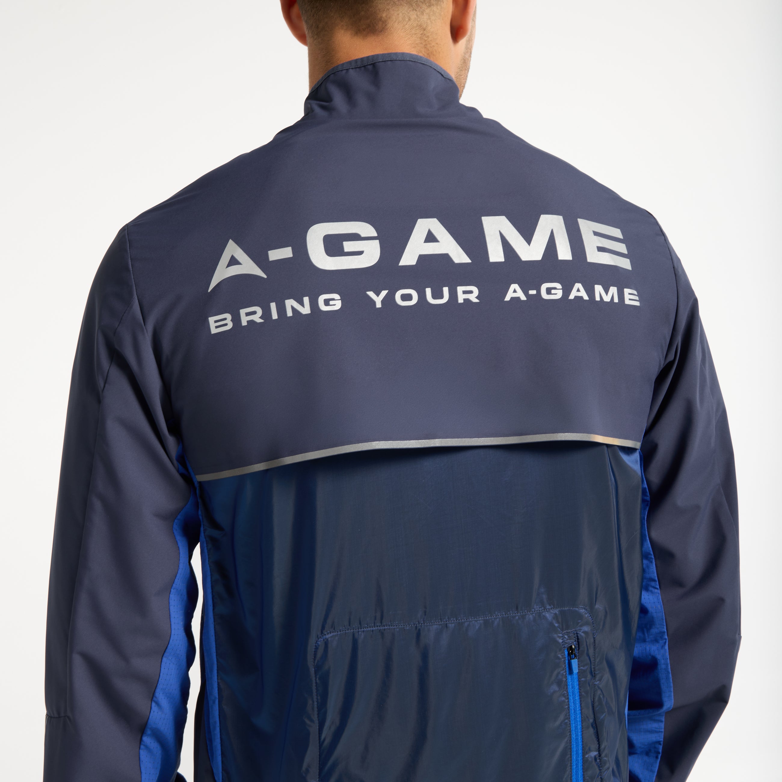 Men's Lightweight Windbreaker Jacket - Navy / Cobalt Blue