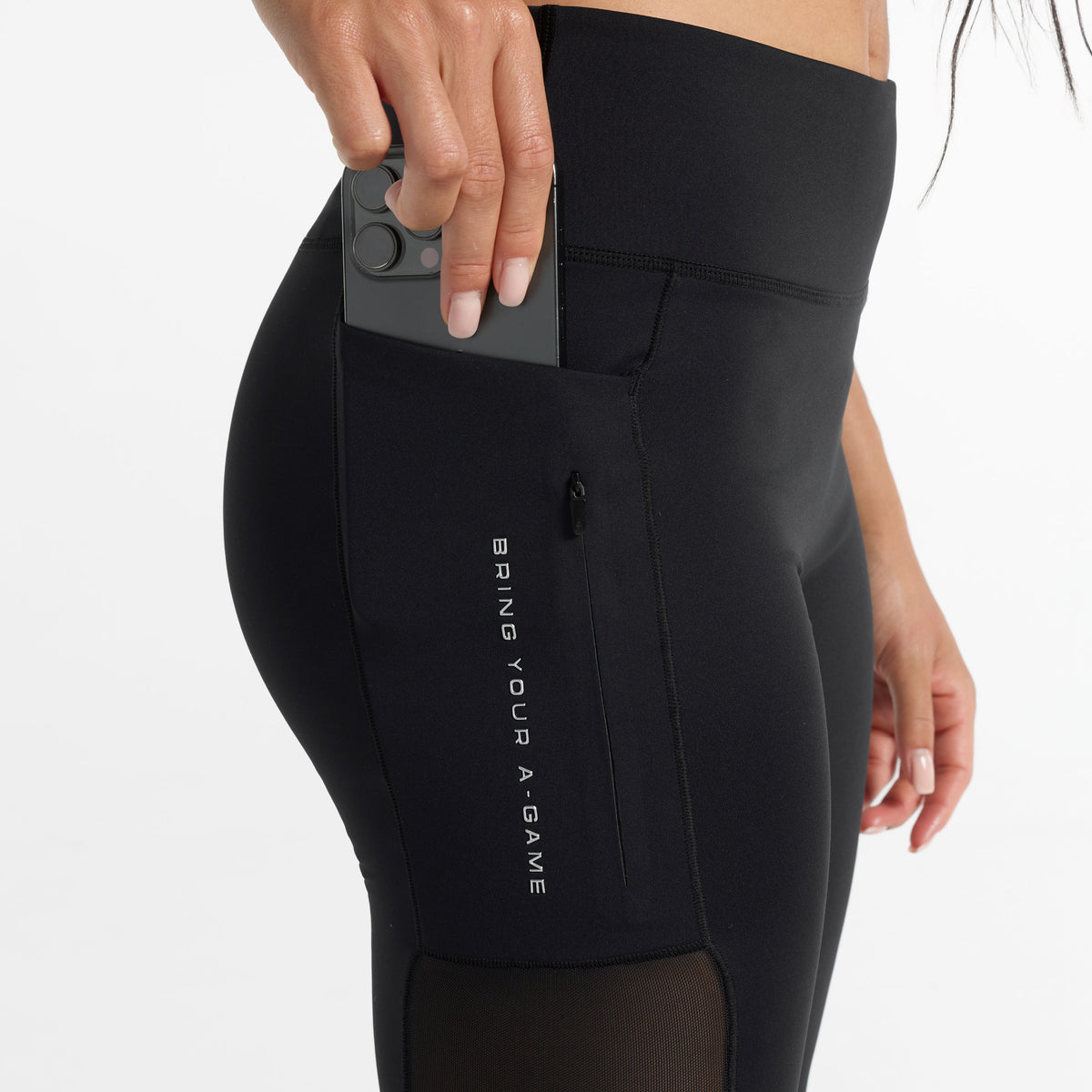Women's Reflective Running Leggings - Black