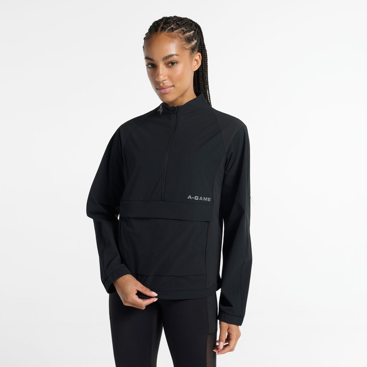 Women's Half Zip Pullover Jacket - Black