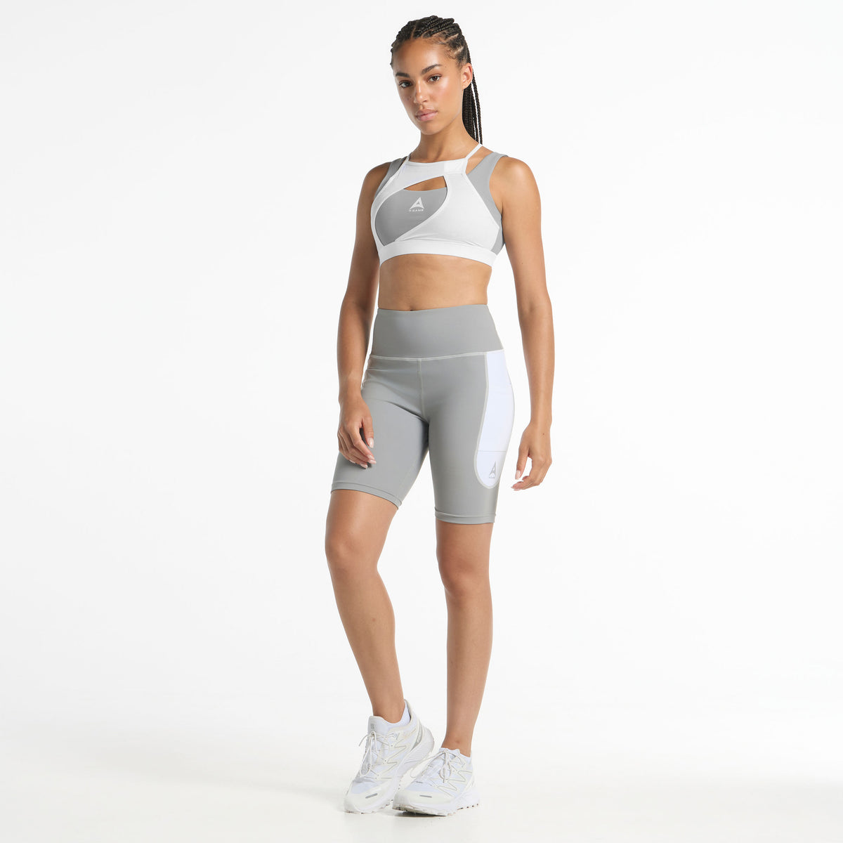 Women's Layered Sports Bra - White/Grey