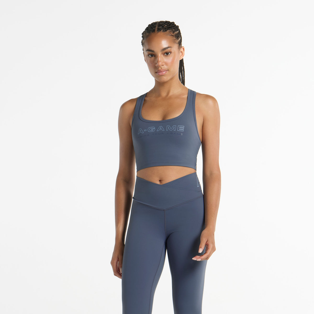Women's Square Neck Sports Bra - Blue