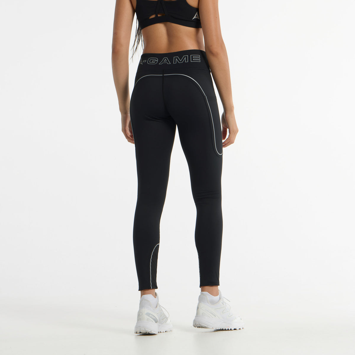 Women's Reflective Running Leggings - Black
