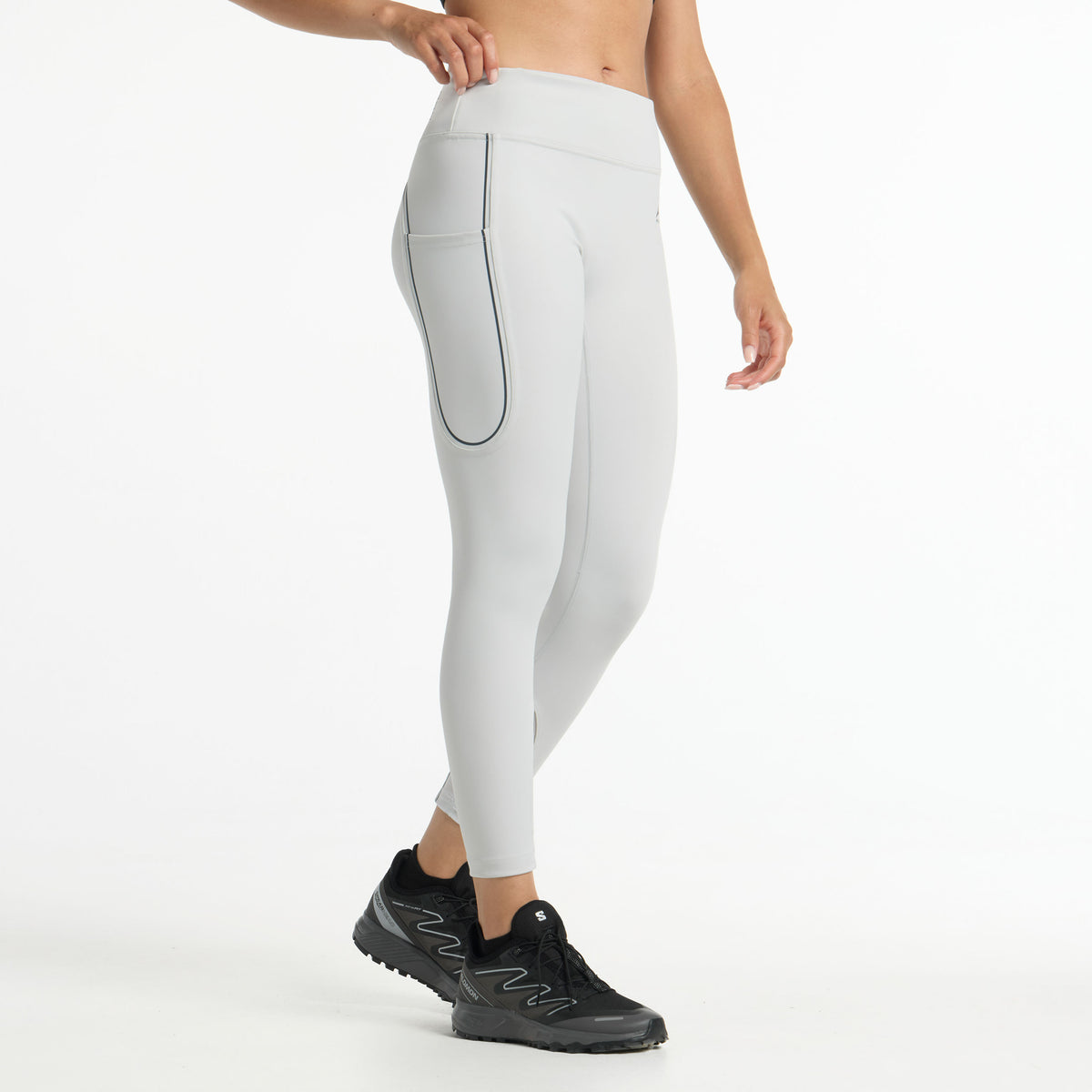 Women's Reflective Running Leggings - Grey