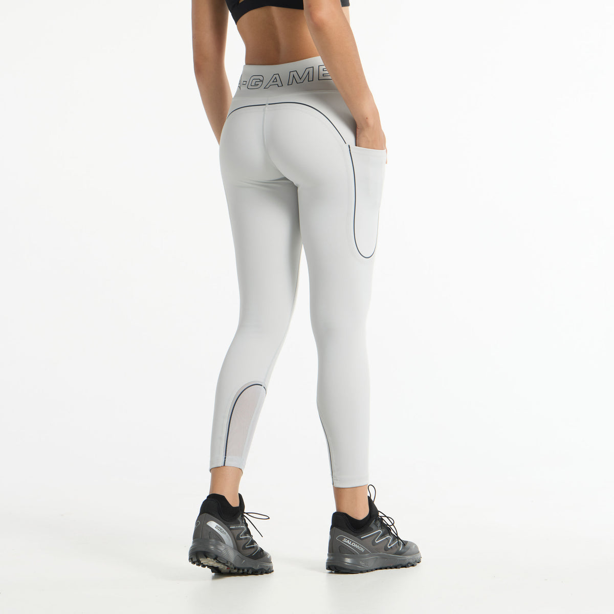 Women's Reflective Running Leggings - Grey