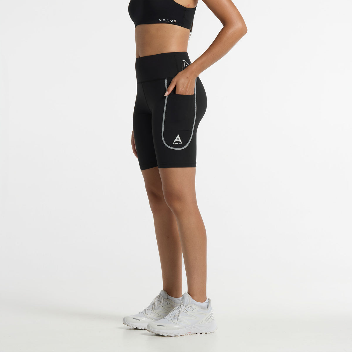Women's High Rise Biker Shorts - Black