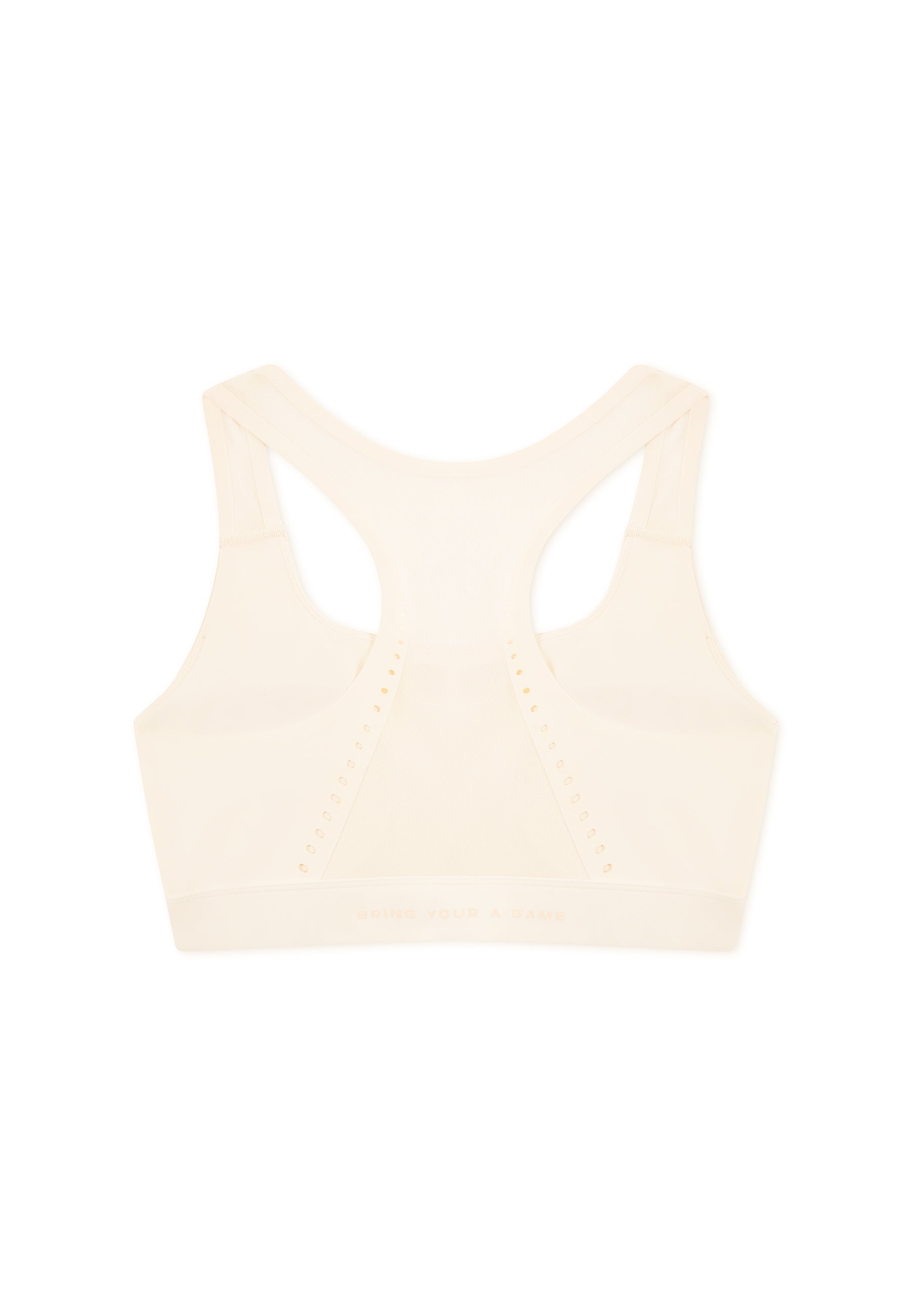 WOMENS LIGHT SUPPORT WORKOUT SPORTS BRAS - ECRU