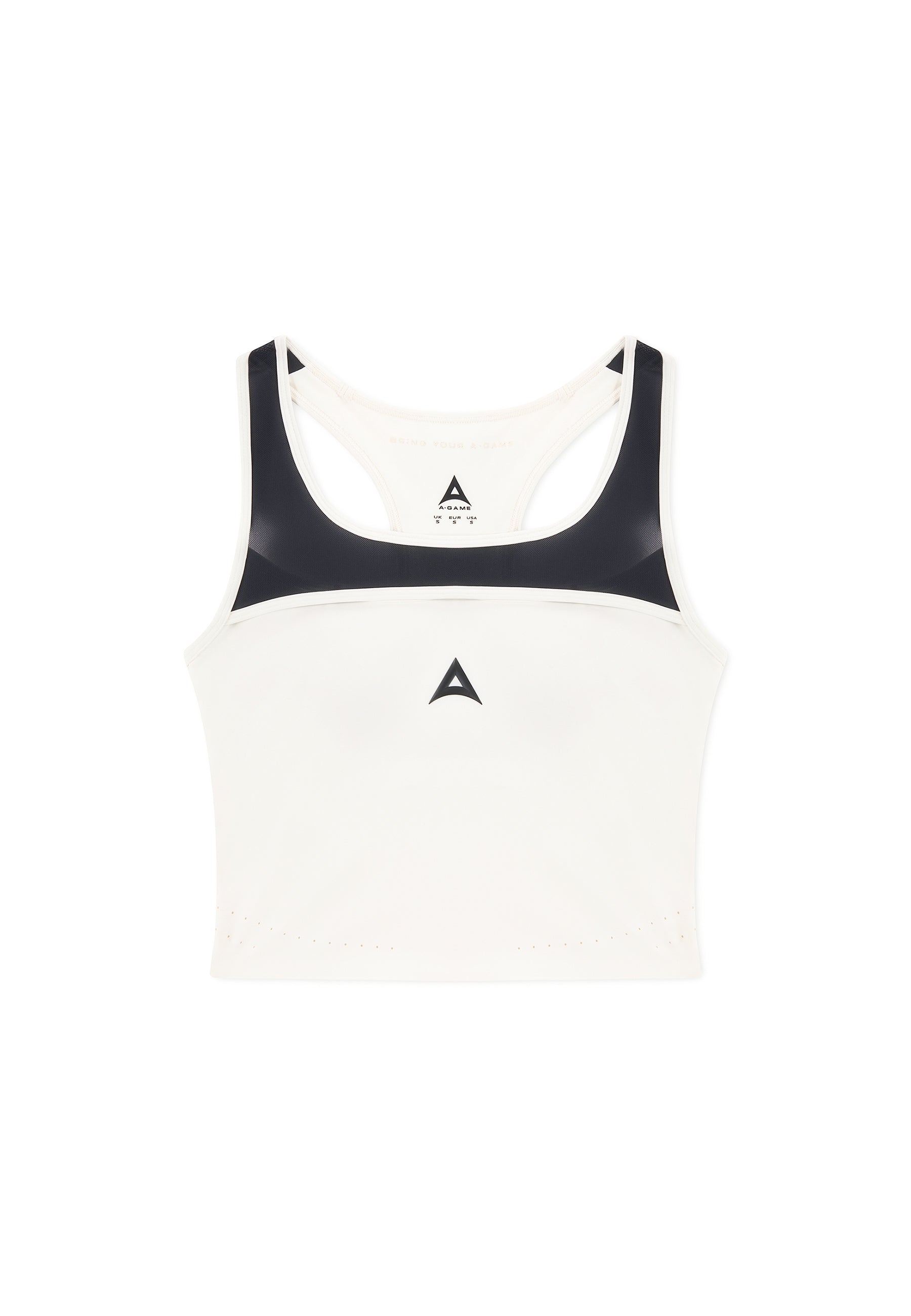 Women's Medium Support Mesh Overlay Sports Bra - Ecru