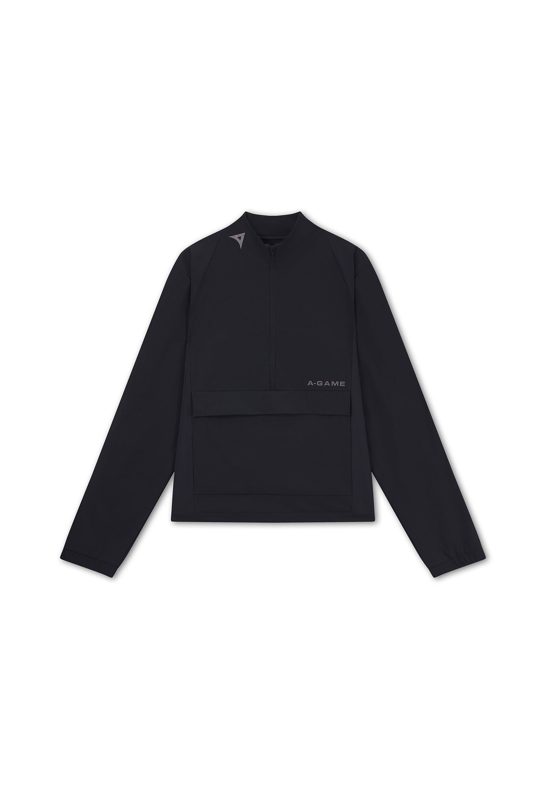 WOMENS HALF ZIP PULL OVER JACKET - BLACK