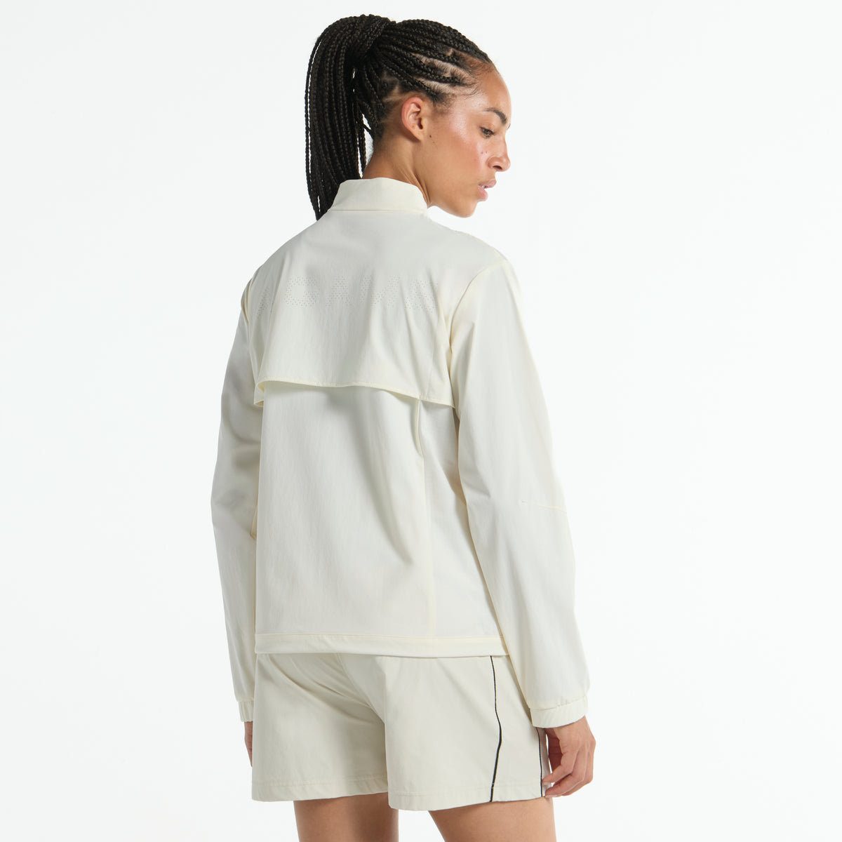Women's Half Zip Pullover Jacket - Ecru