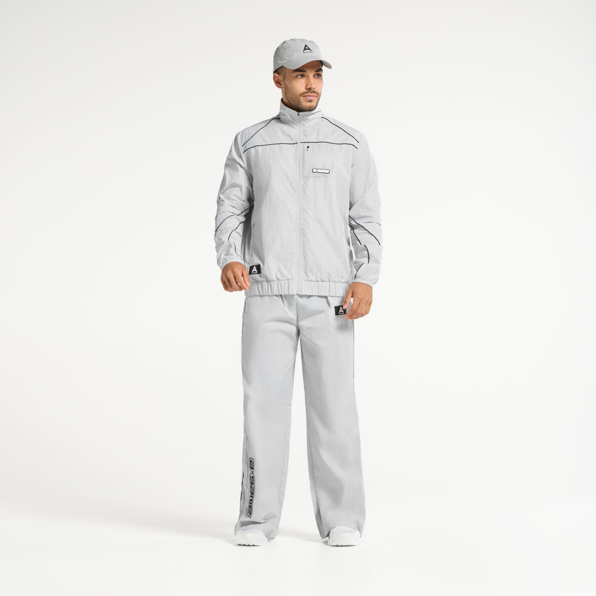 Men's Woven Tech Track Jacket - Grey