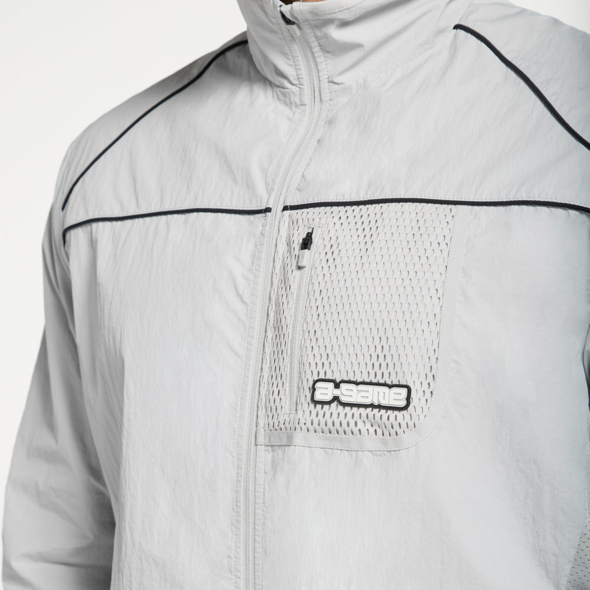 Men's Woven Tech Track Jacket - Grey