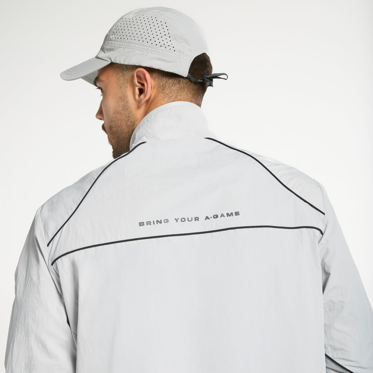 Men's Woven Tech Track Jacket - Grey