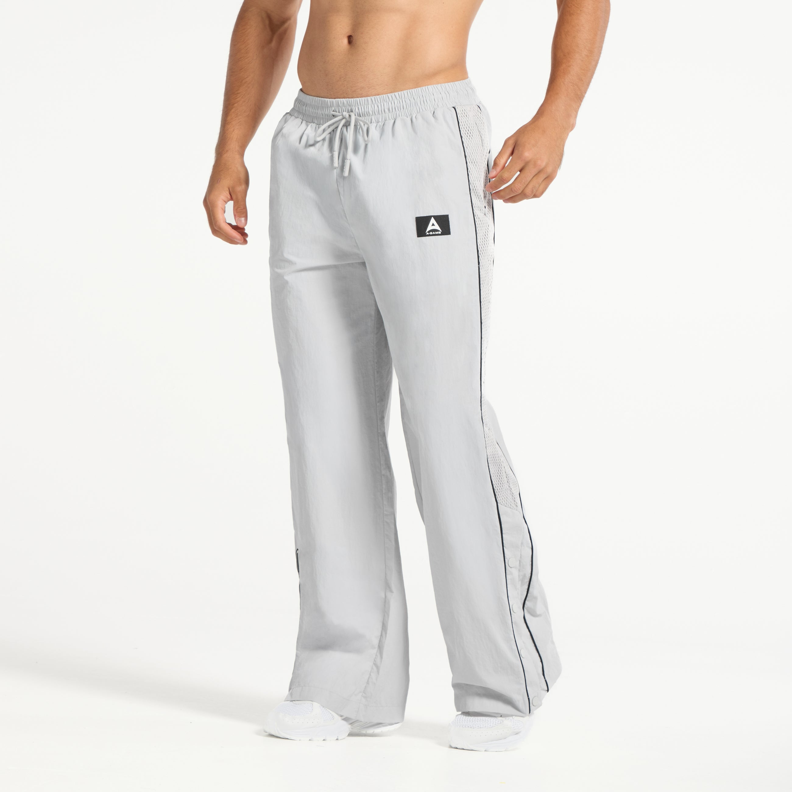 Men's Woven Tech Popper Pants - Grey