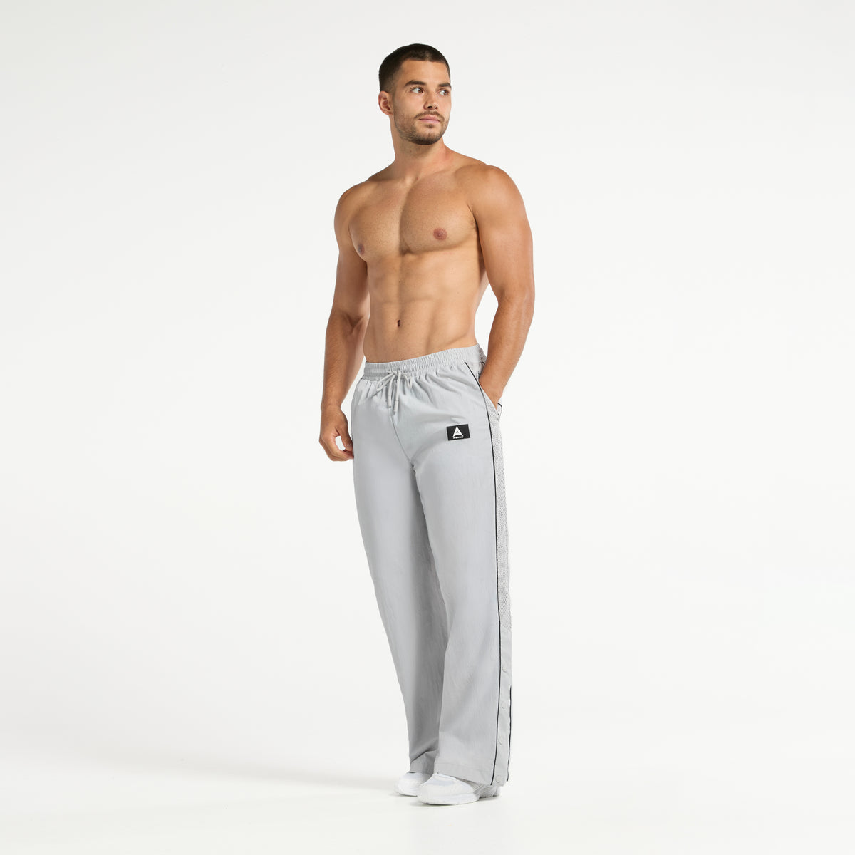 Men's Woven Tech Popper Pants - Grey